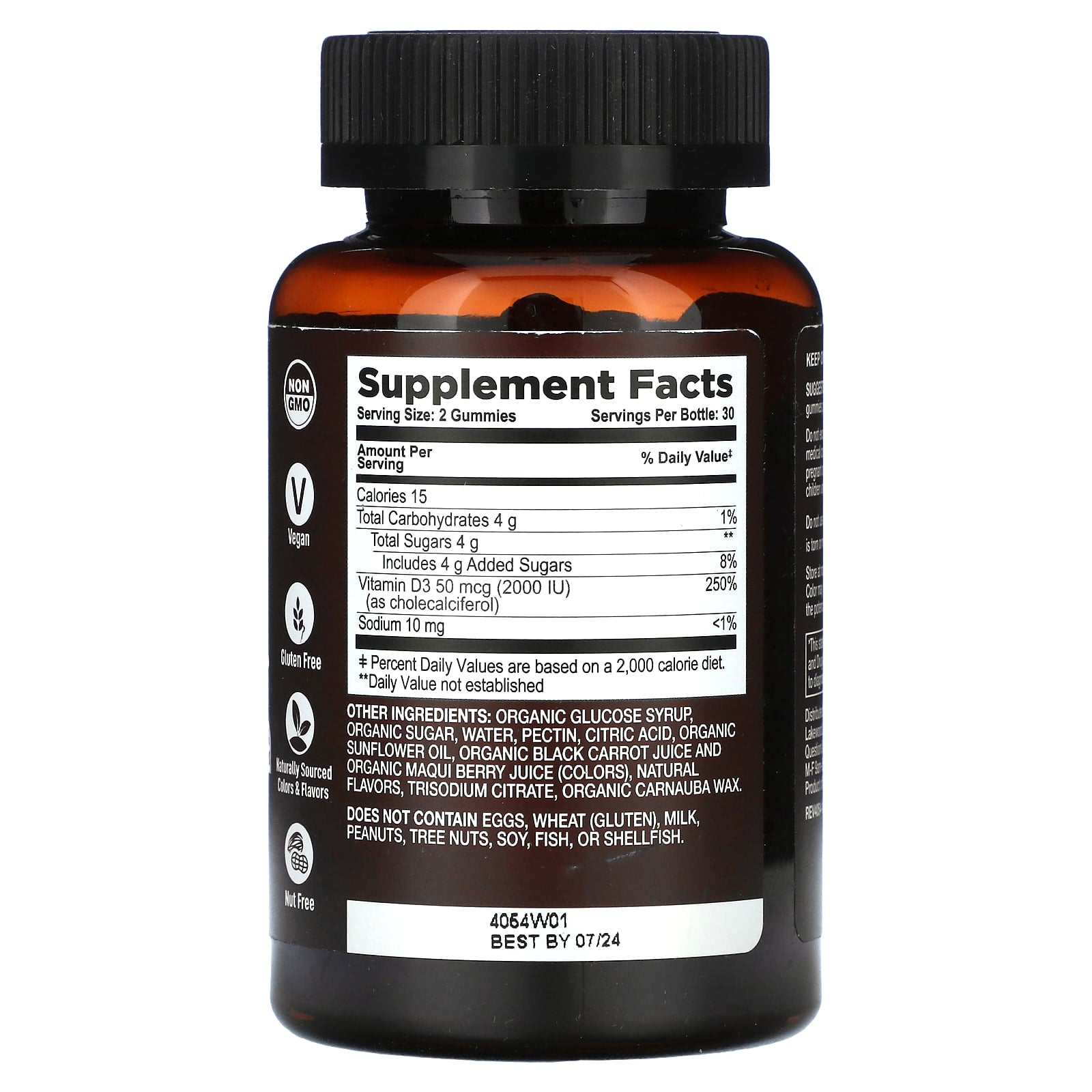 YumVs, Strong Earth Organic Gummies, Vitamin D3, Strawberry Raspberry, 60 Gummies (1,000 IU per Gummy) - Image 2