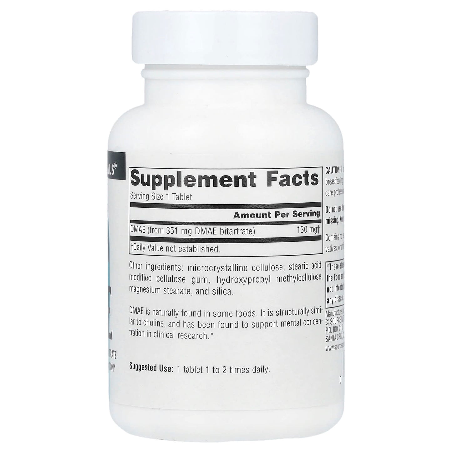 Source Naturals, DMAE , 351 mg , 100 Tablets - Image 2