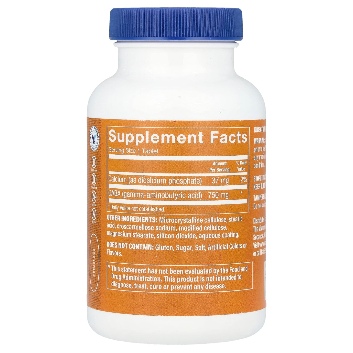 The Vitamin Shoppe, GABA, 90 Tablets - Image 2