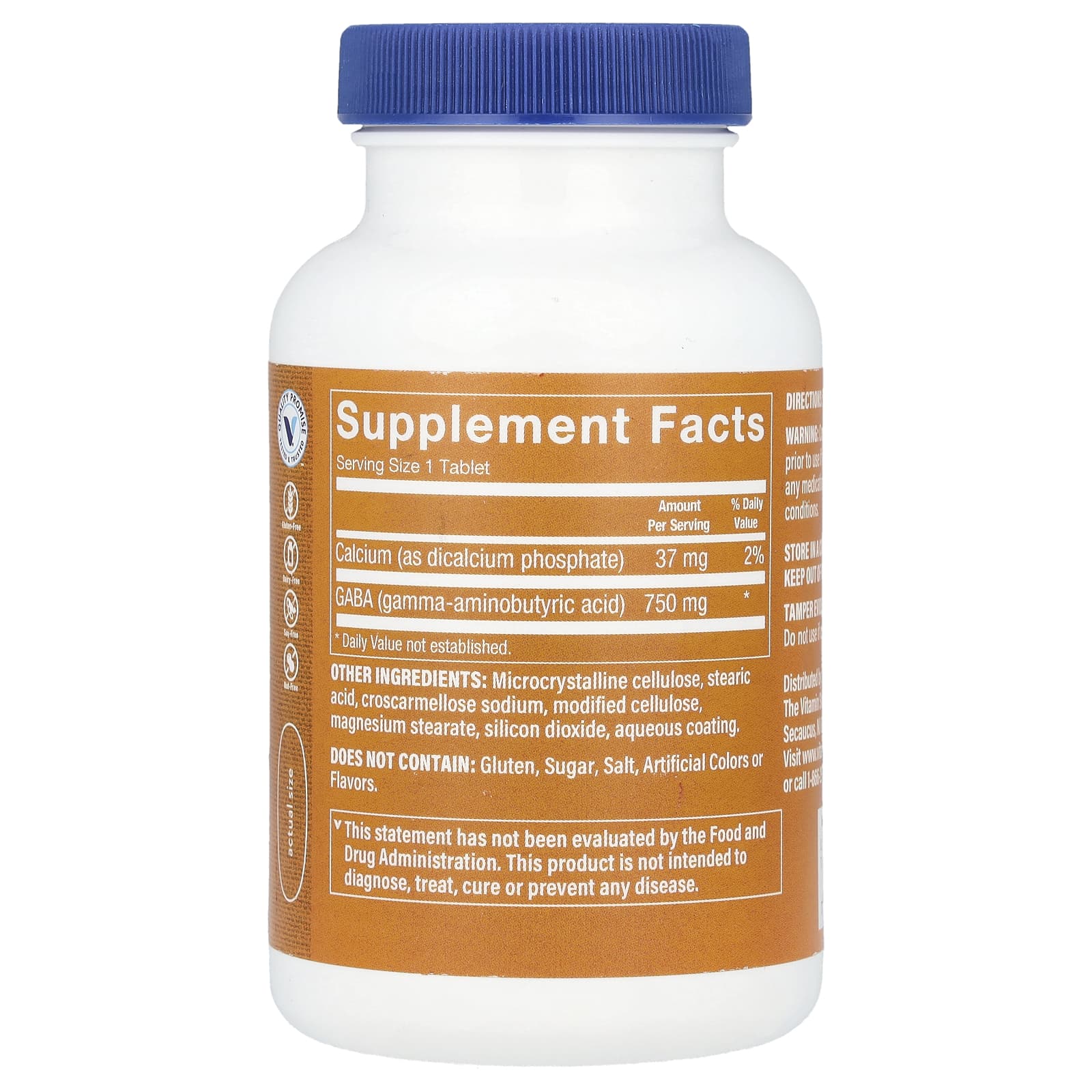 The Vitamin Shoppe, GABA, 90 Tablets - Image 2