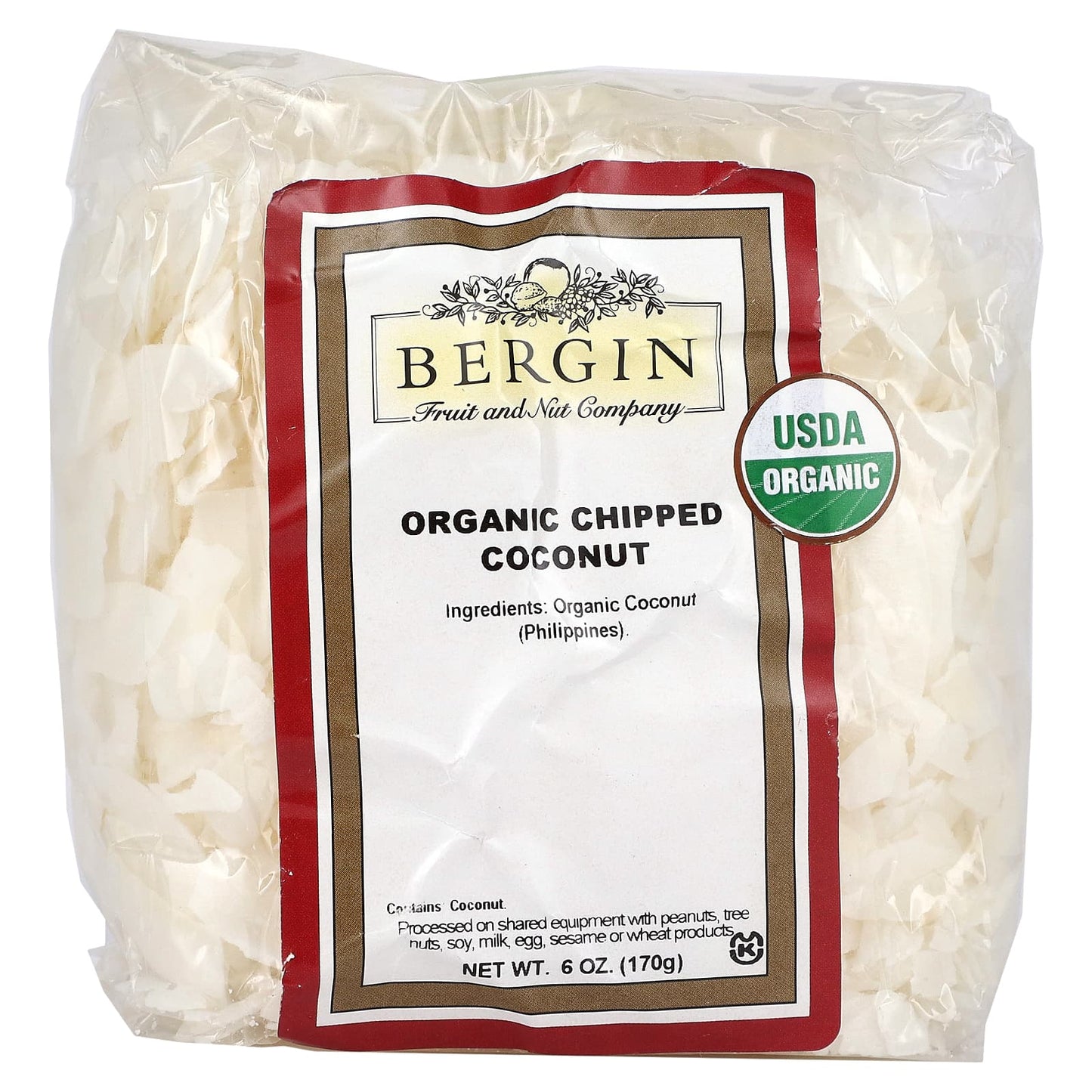 Organic Chipped Coconut by Bergin Fruit and Nut Company, 6 oz - Image 1