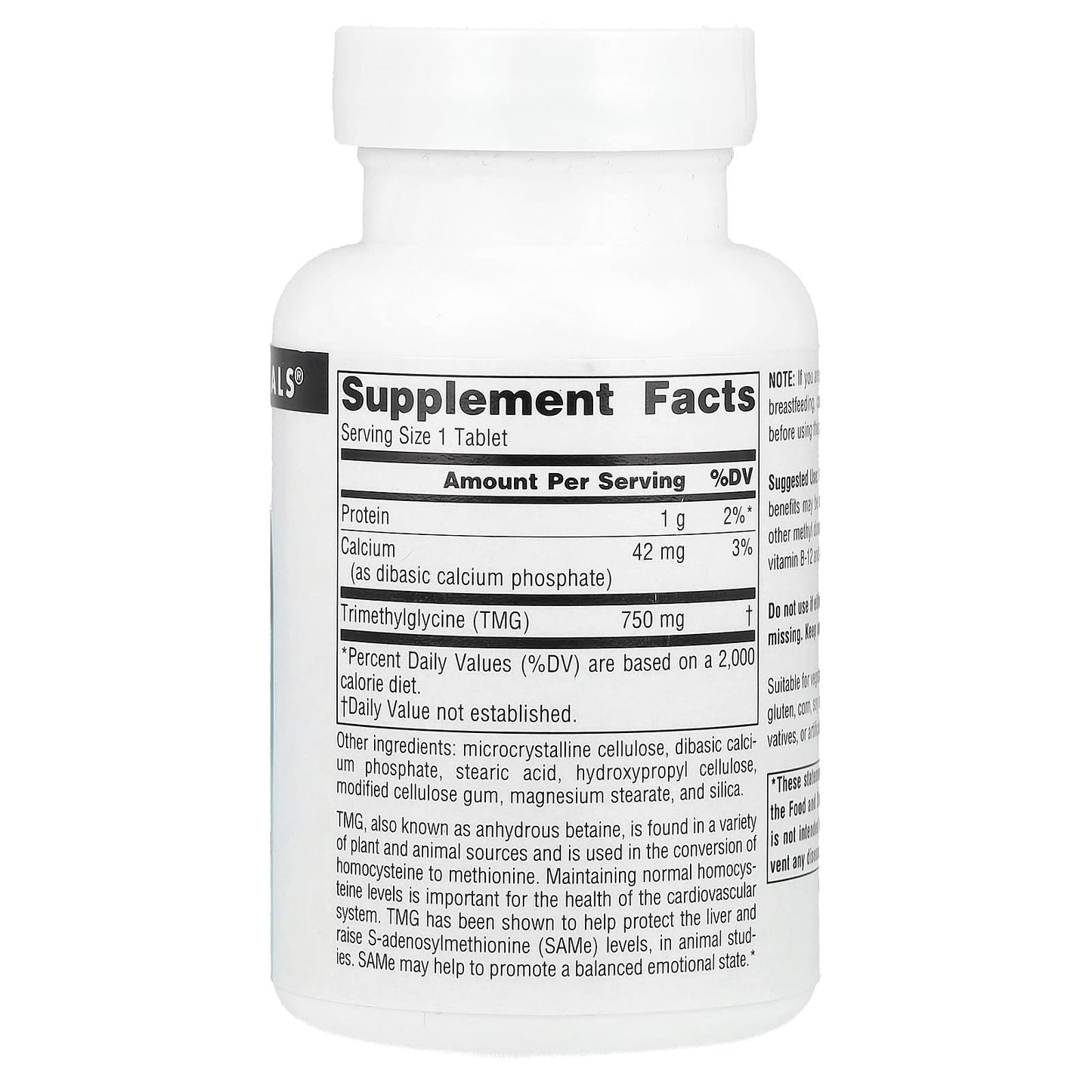 Source Naturals, TMG, 60 Tablets - Image 2
