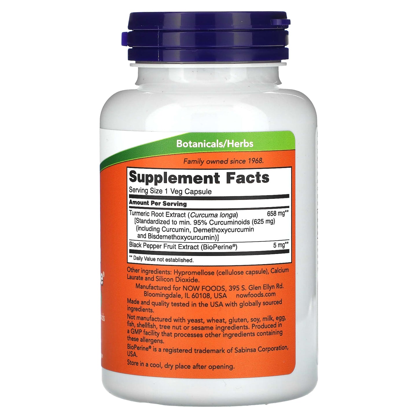NOW Foods, Turmeric Curcumin with BioPerine, 90 Veg Capsules - Image 2