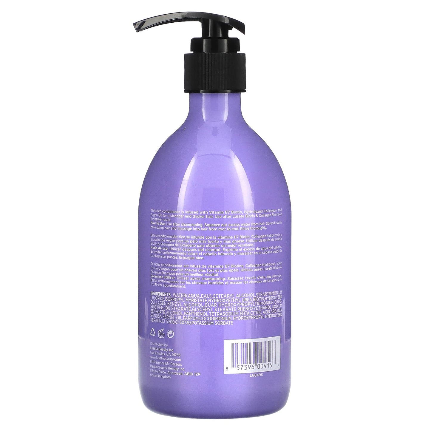 Luseta Beauty, Biotin & Collagen Conditioner, For Thin & Dry Hair, 16.9 fl oz (500 ml) - Image 2