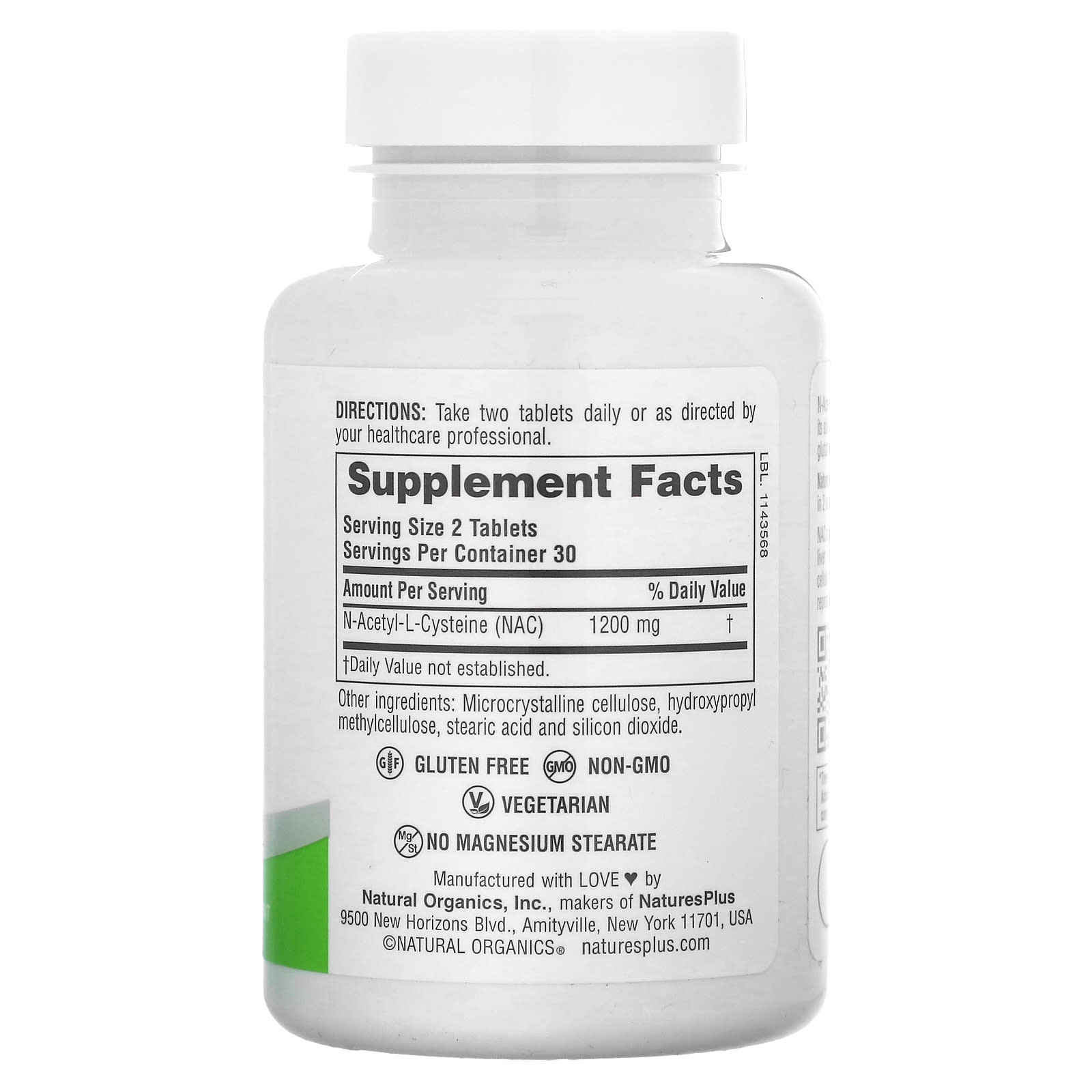 NaturesPlus, Pro NAC 1200, Sustained Release, 60 Tablets (600 mg per Tablet) - Image 2