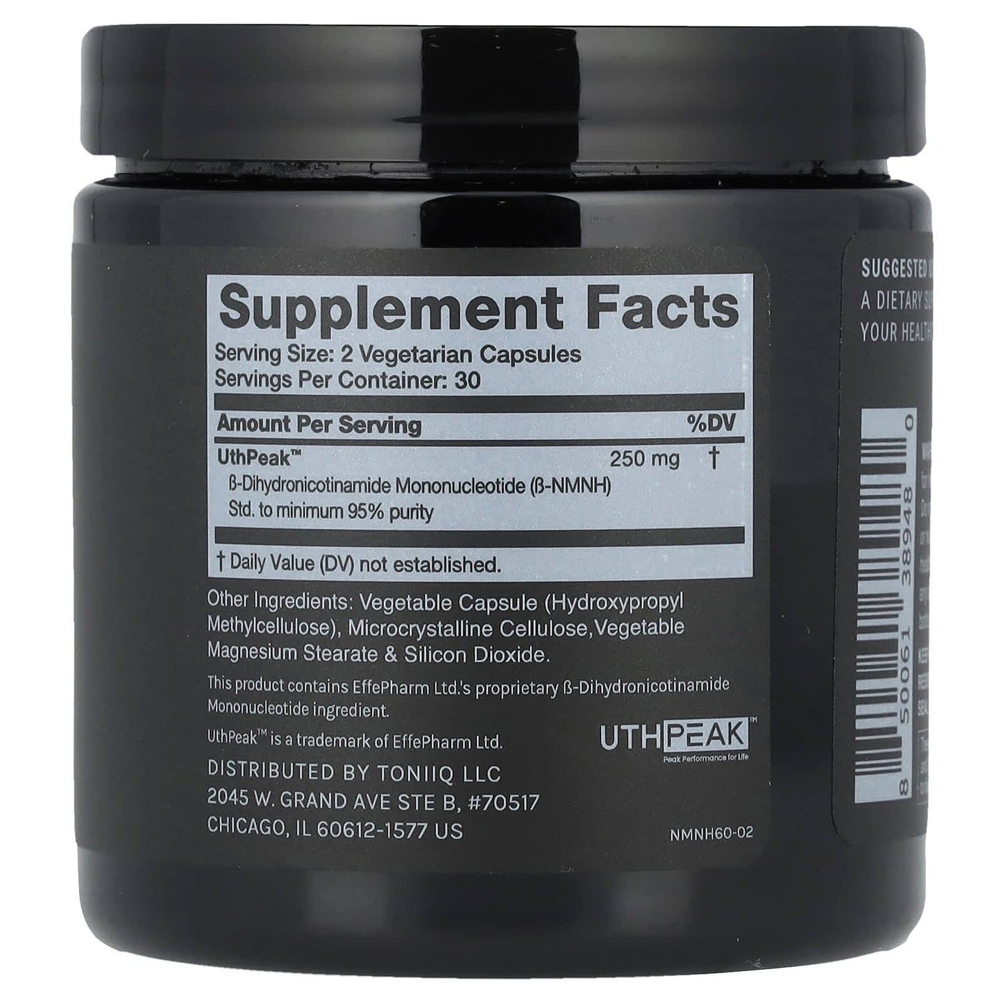 Toniiq, NMNH, Ultra High Purity, 60 Capsules (125 mg per Capsule) - Image 2