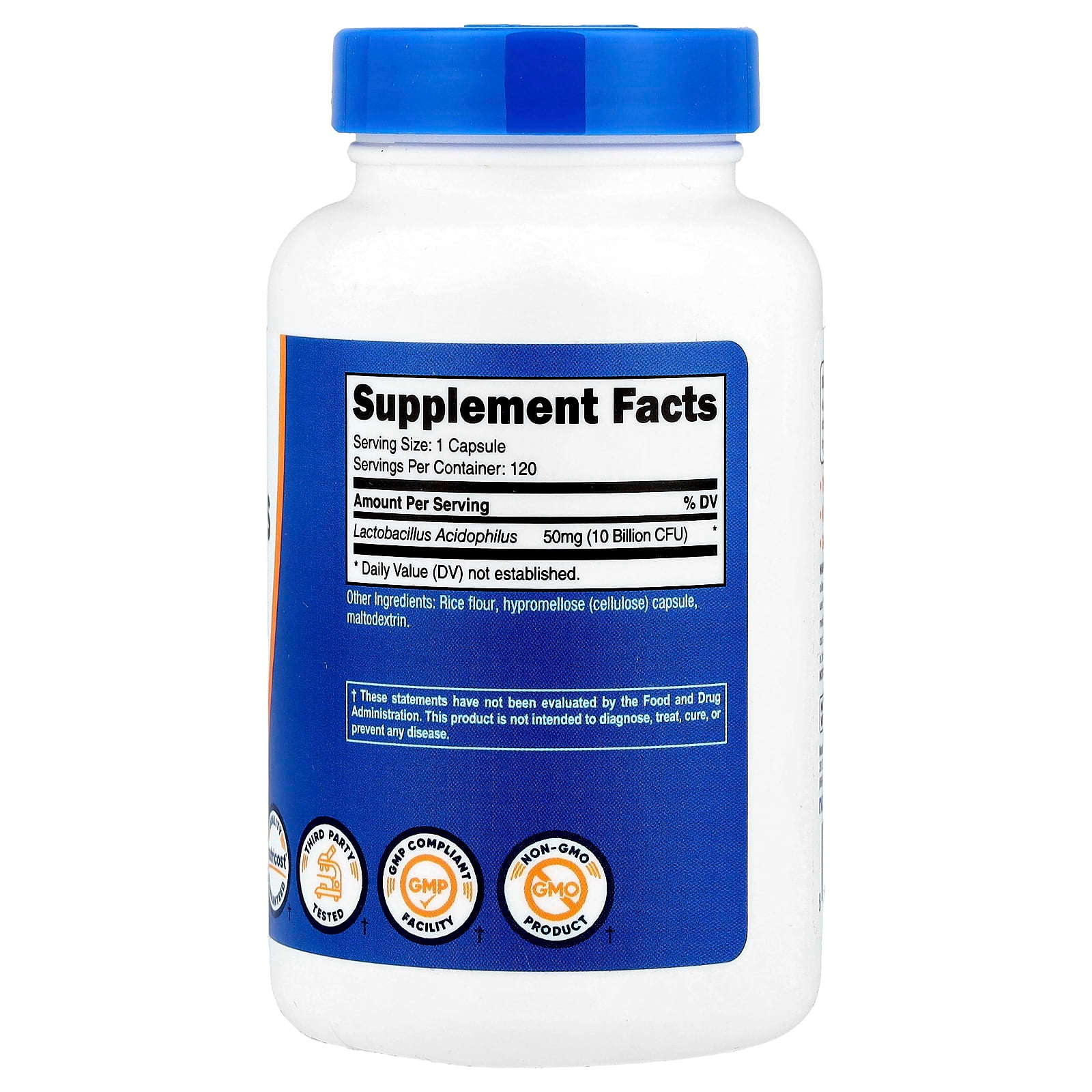Nutricost, Lactobacillus Acidophilus, 10 Billion CFU, 120 Capsules - Image 2