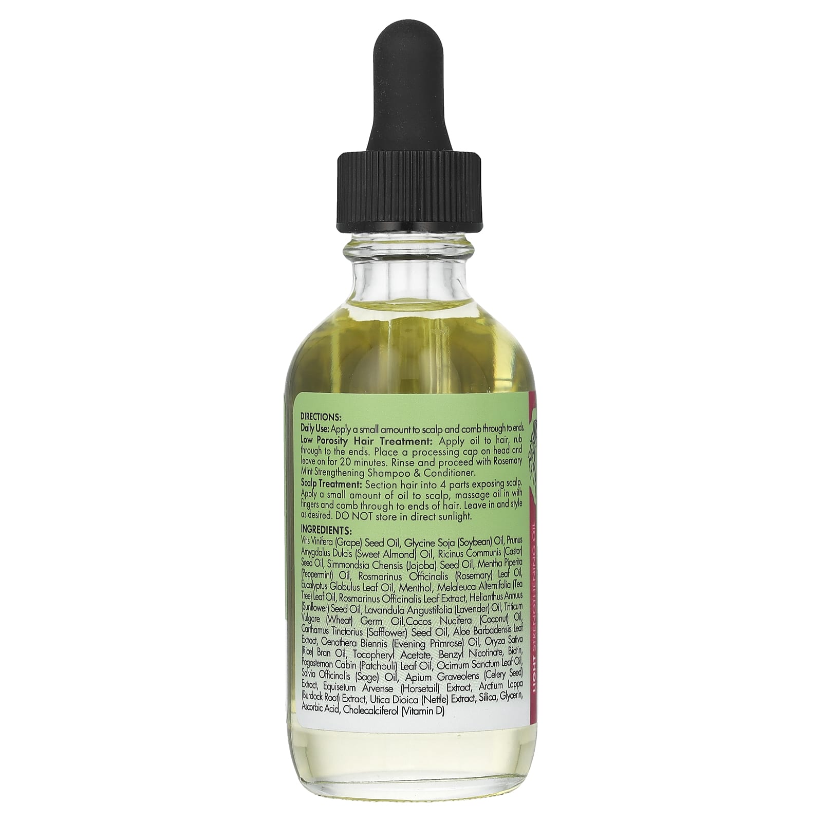 Mielle, Light Scalp & Hair Strengthening Oil, Rosemary Mint, 2 fl oz (59 ml) - Image 2