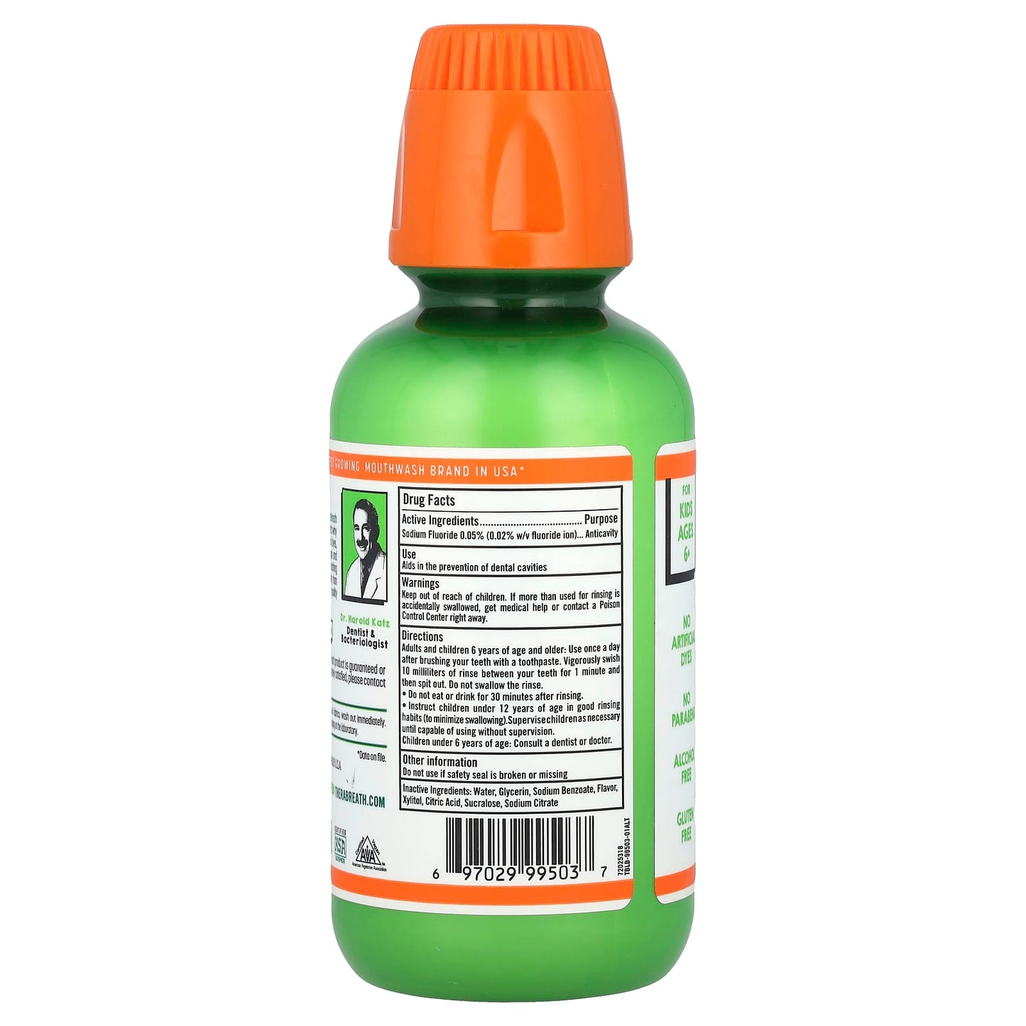 TheraBreath, For Kids! Anti Cavity Oral Rinse,  Ages 6+, Wacky Watermelon, 10 fl oz (296 ml) - Image 2