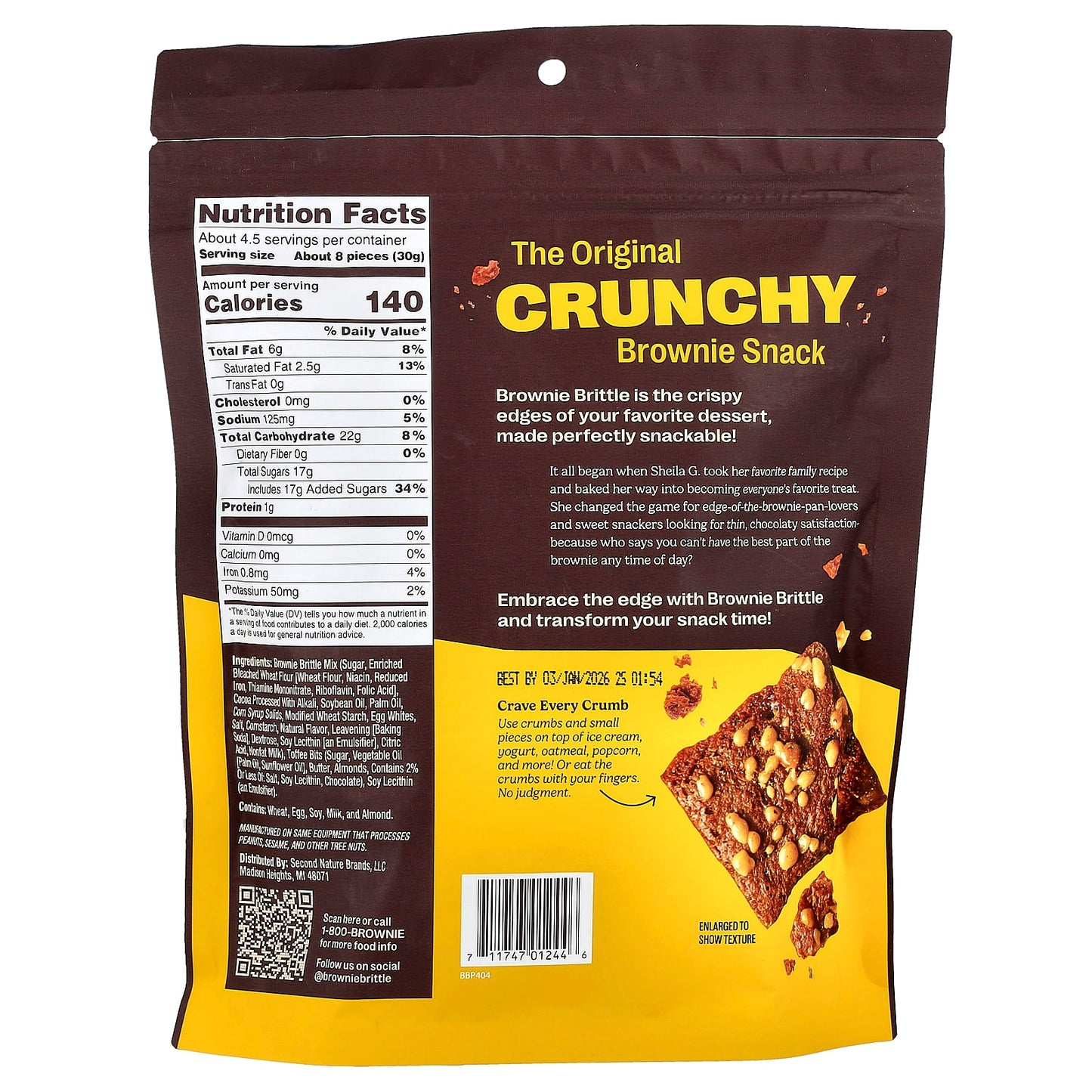Sheila G's, Brownie Brittle®, Toffee Crunch, 5 oz (142 g) - Image 2