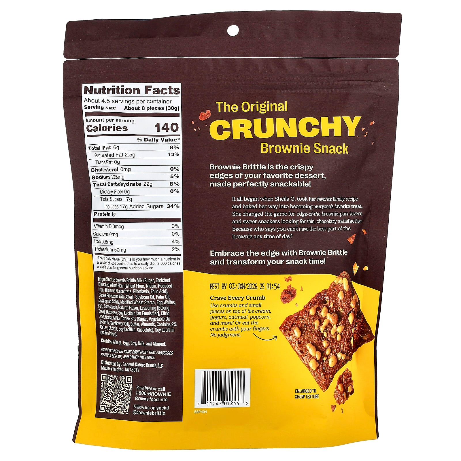 Sheila G's, Brownie Brittle®, Toffee Crunch, 5 oz (142 g) - Image 2