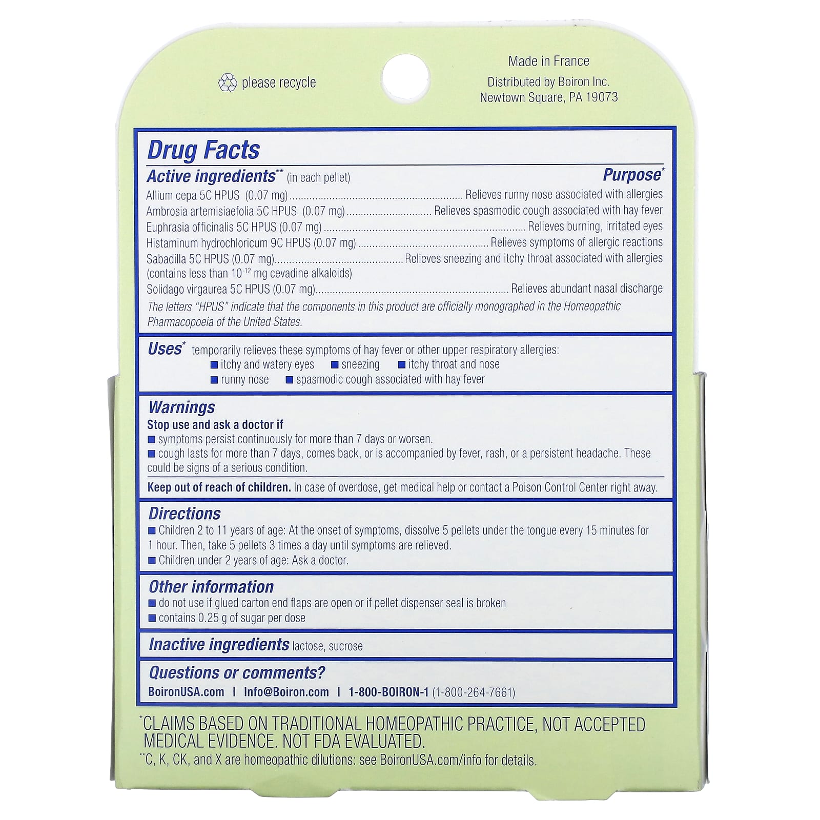 Boiron AllergyCalm Kids Natural Allergy Relief for 2+ Years - Image 2