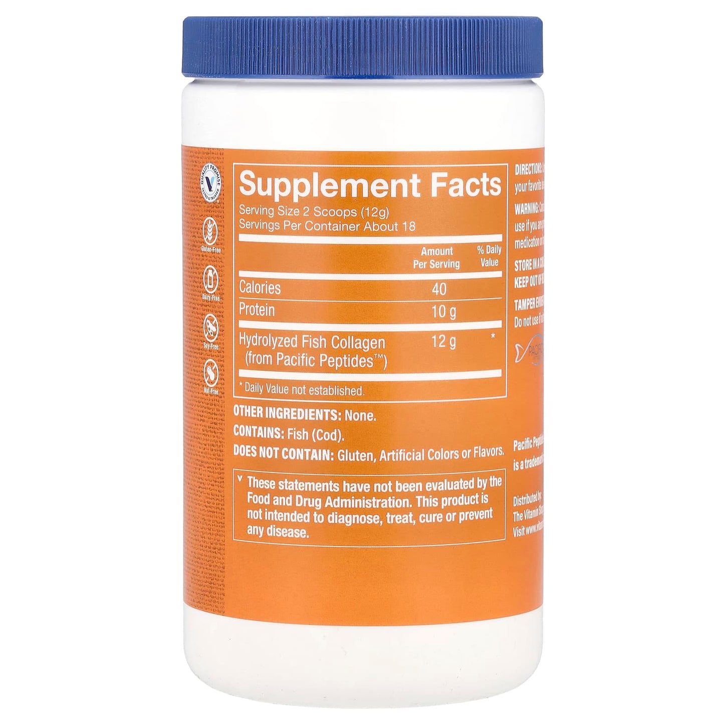 The Vitamin Shoppe, Marine Collagen, Unflavored, 7.62 oz (216 g) - Image 2