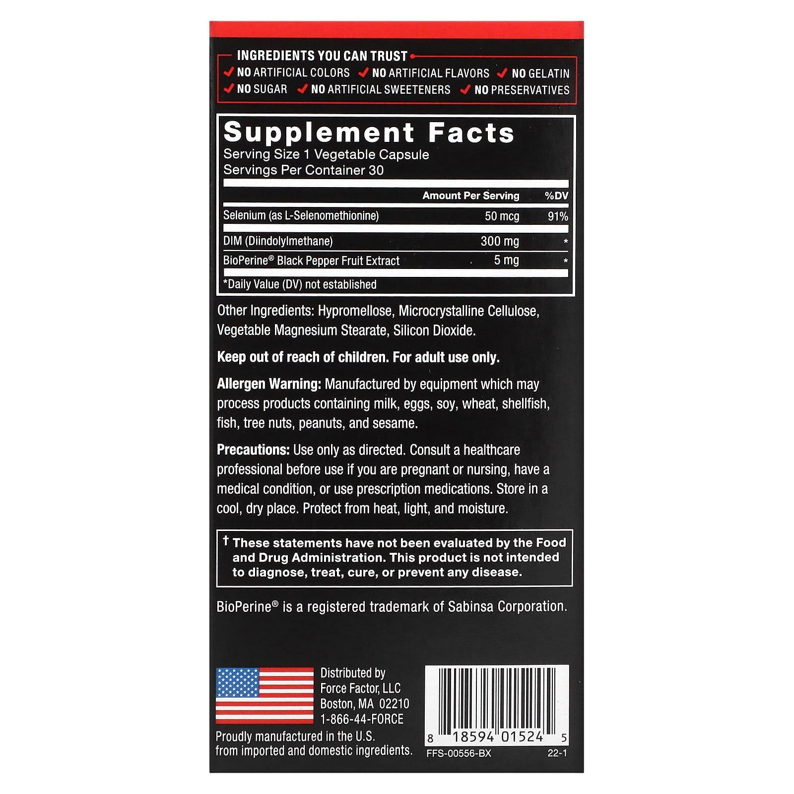 DIM Diindolylmethane Supplement for Men - 300mg - 30 Capsules - Image 2