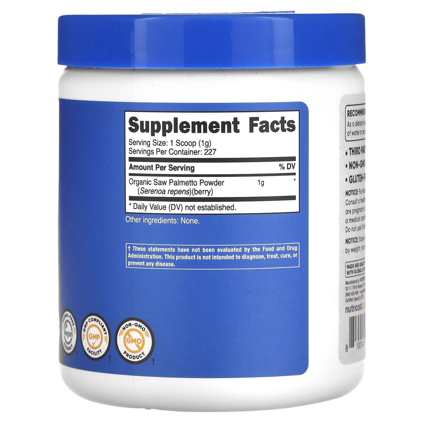 Nutricost, Organic Saw Palmetto, Unflavored, 8 oz (227 g) - Image 2