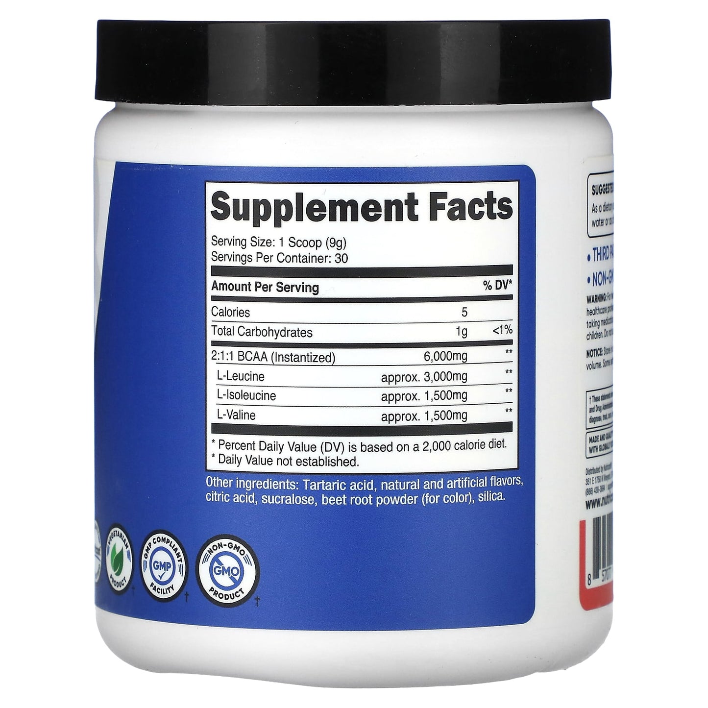 Nutricost, Performance, BCAA, Watermelon, 9.5 oz (270 g) - Image 2