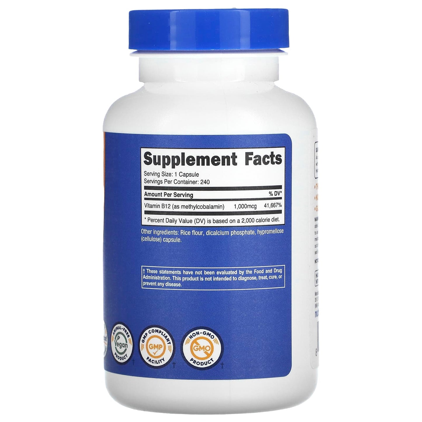 Nutricost, Vitamin B12, 1,000 mcg, 240 Capsules - Image 2