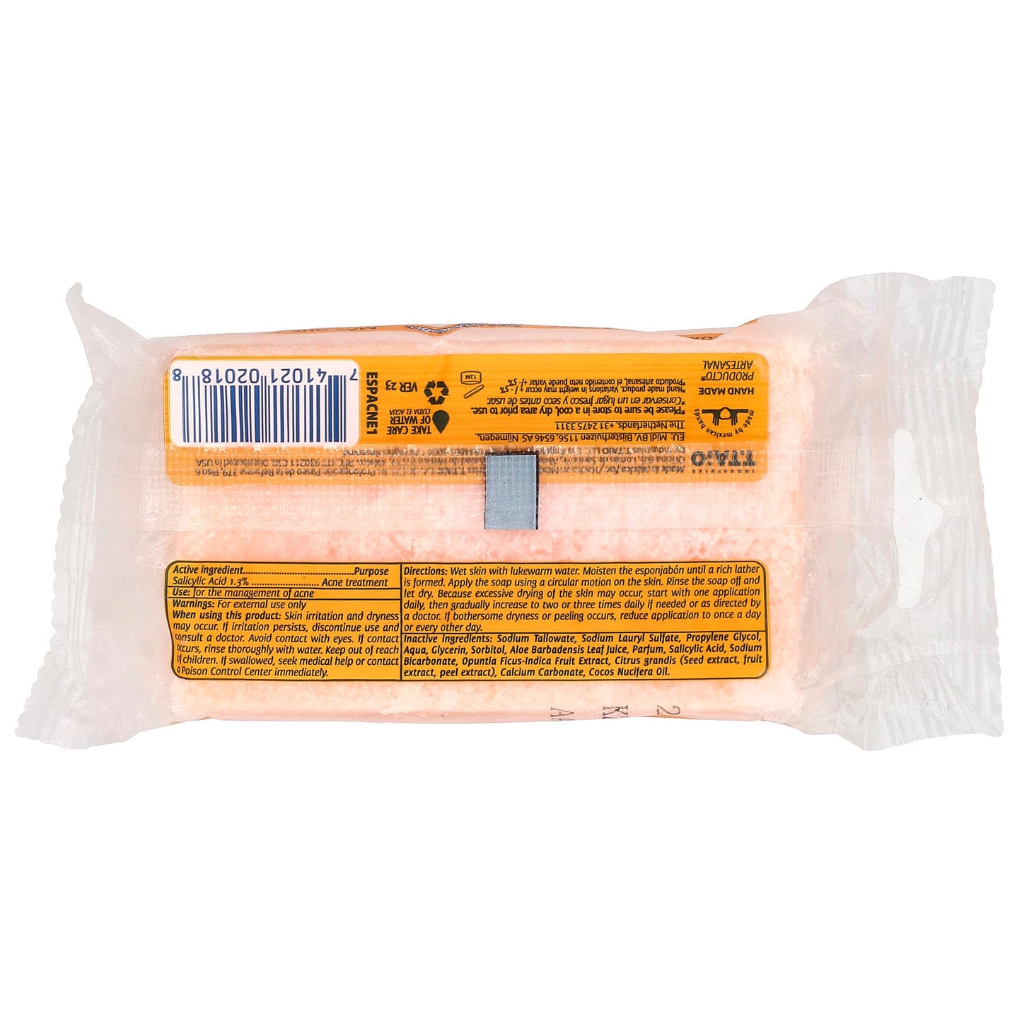 T. Taio, Soap Bar With Sponge Inside, Salicylic Acid Acne Formula, Original , 4.2 oz (120 g) - Image 2