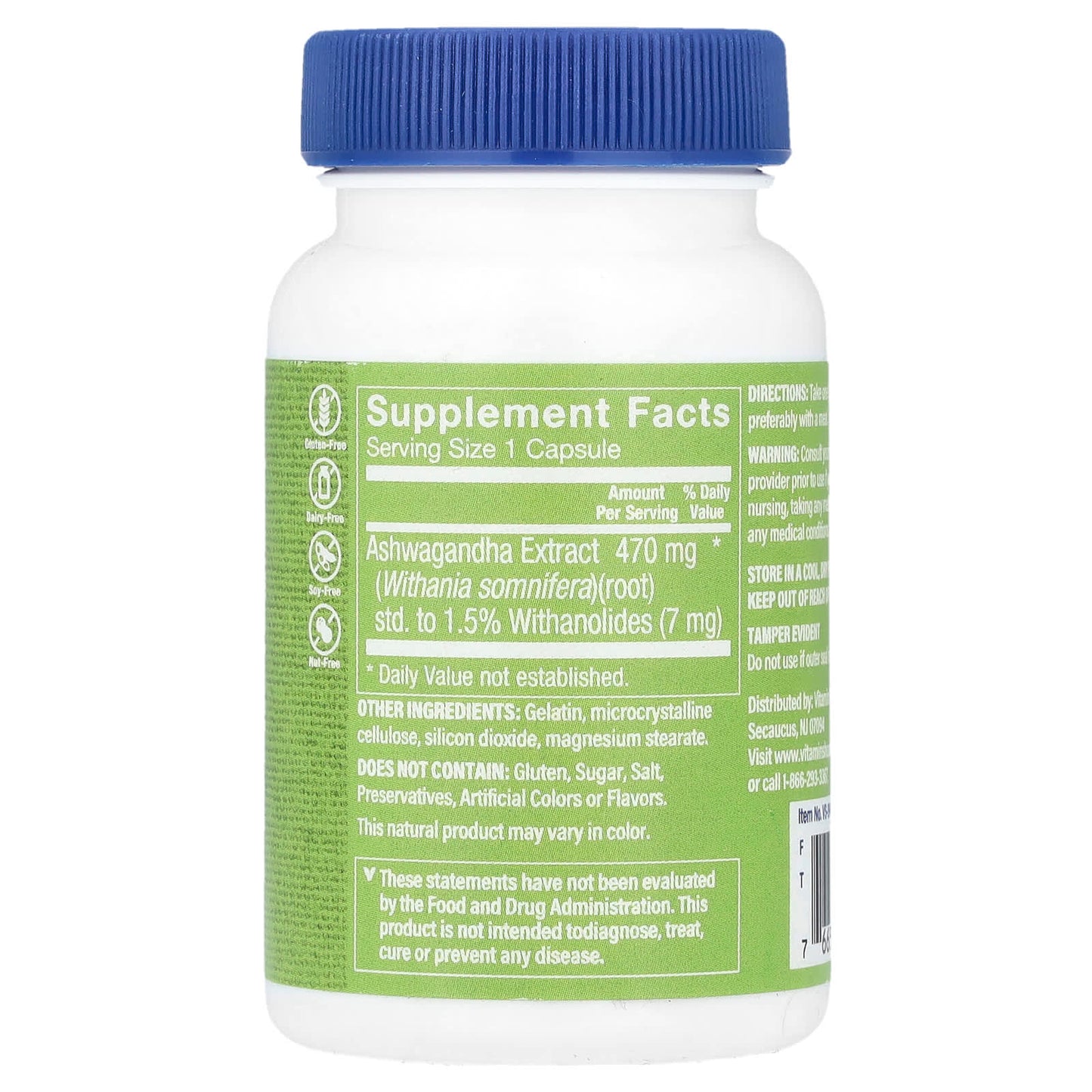 The Vitamin Shoppe, Ashwagandha Extract , 470 mg , 60 Capsules - Image 2