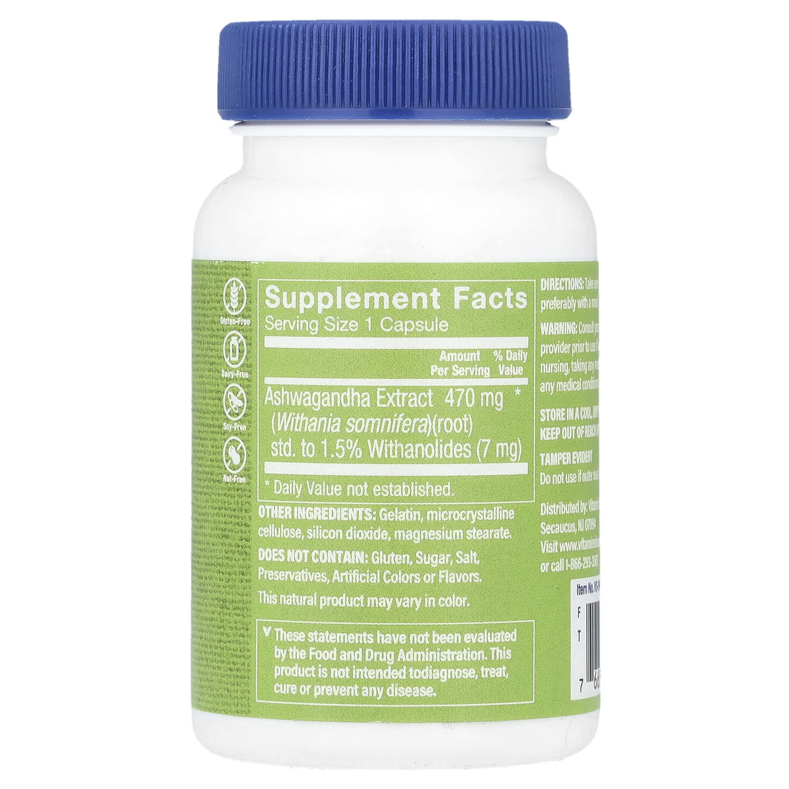 The Vitamin Shoppe, Ashwagandha Extract , 470 mg , 60 Capsules - Image 2