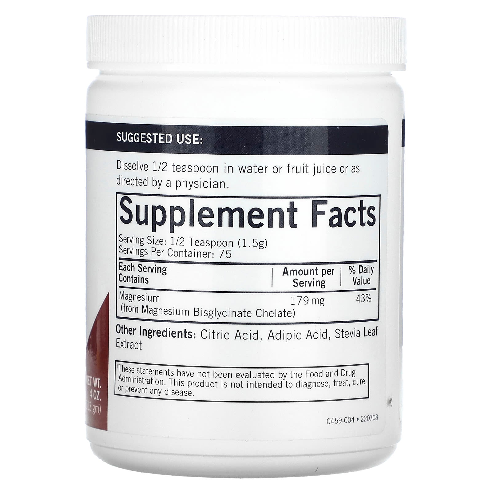 Kirkman Labs, Buffered Magnesium Bisglycinate Powder, 4 oz (113 gm) - Image 2