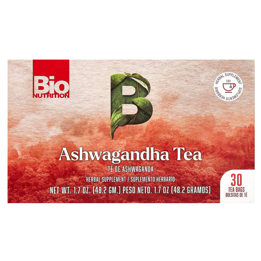 Ashwagandha Tea by Bio Nutrition, Caffeine Free, 30 Tea Bags - Image 1