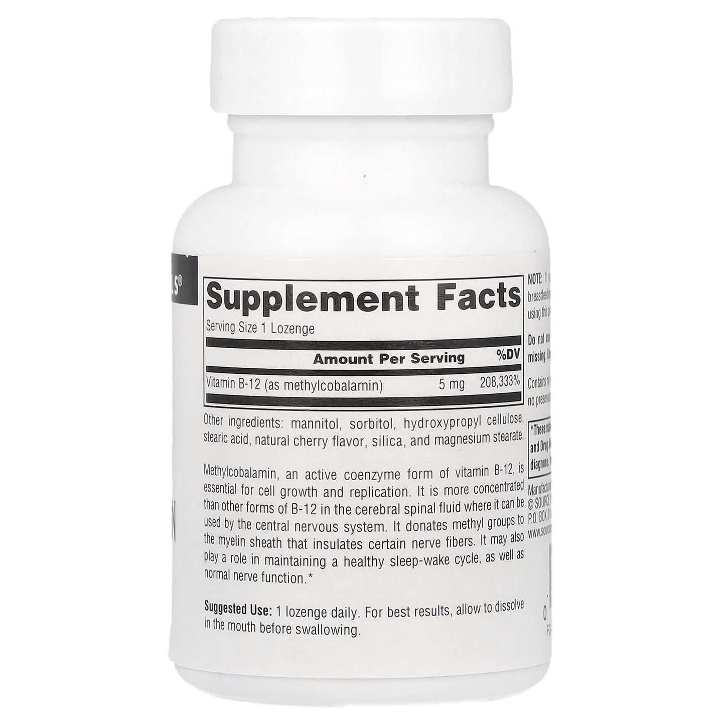 Source Naturals, MethylCobalamin, Cherry, 5 mg, 30 Lozenges - Image 2