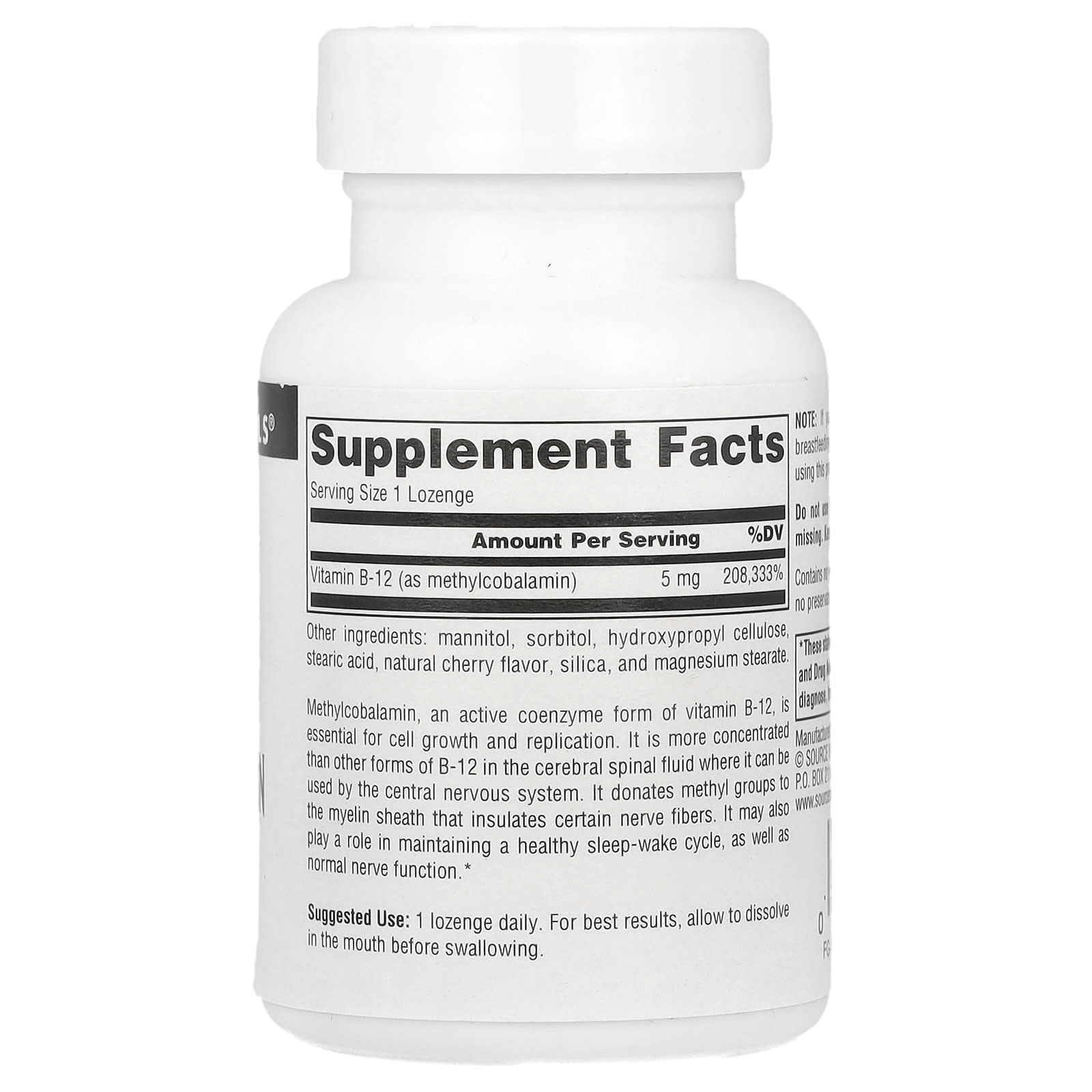 Source Naturals, MethylCobalamin, Cherry, 5 mg, 30 Lozenges - Image 2