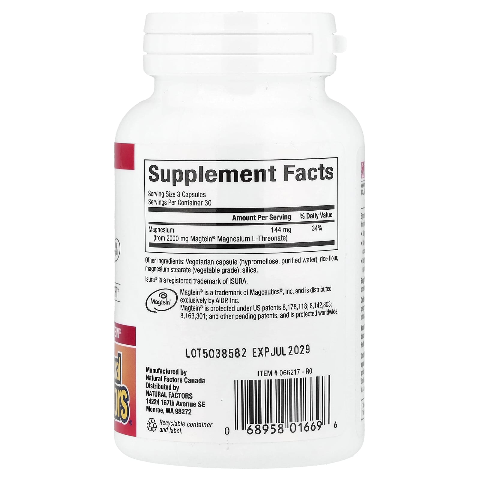Natural Factors, Cognitive Magnesium, 90 Vegetarian Capsules (48 mg per Capsule) - Image 2