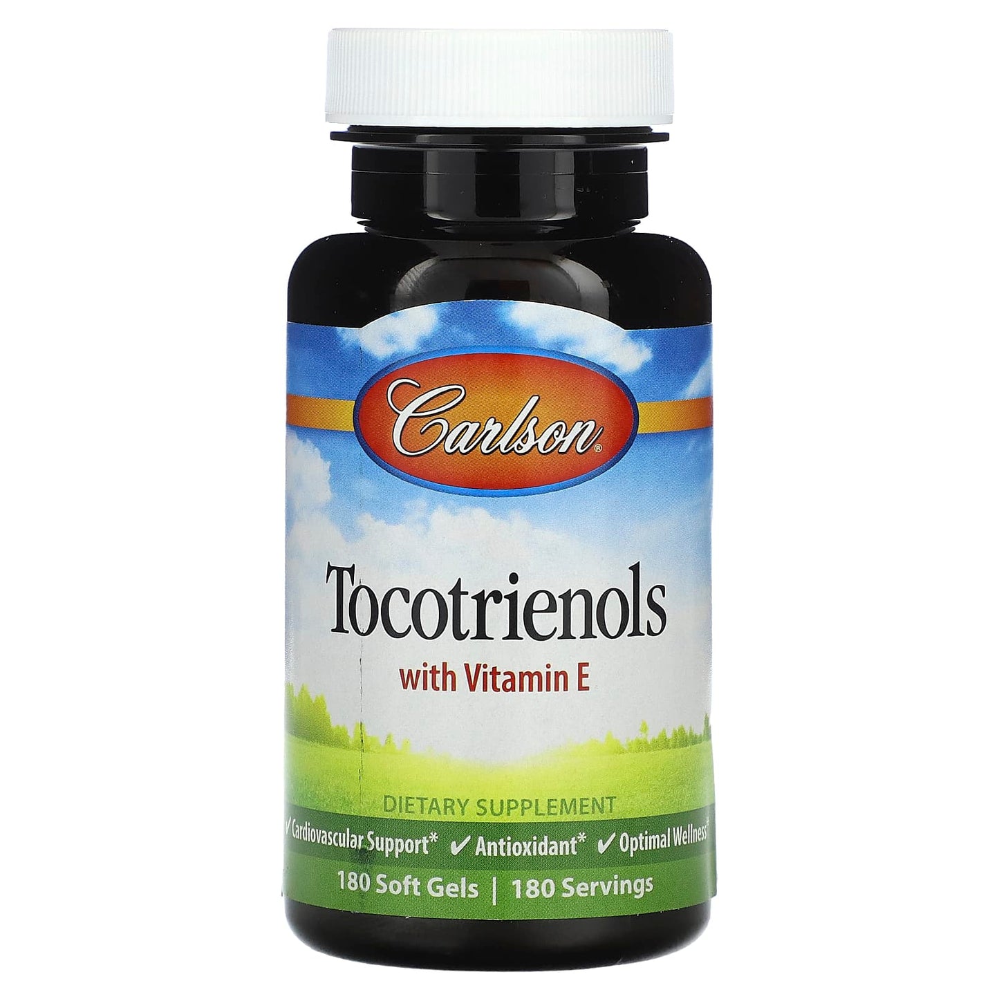 Carlson Tocotrienols with Vitamin E - 180 Soft Gels for Optimal Cardio Health - Image 1