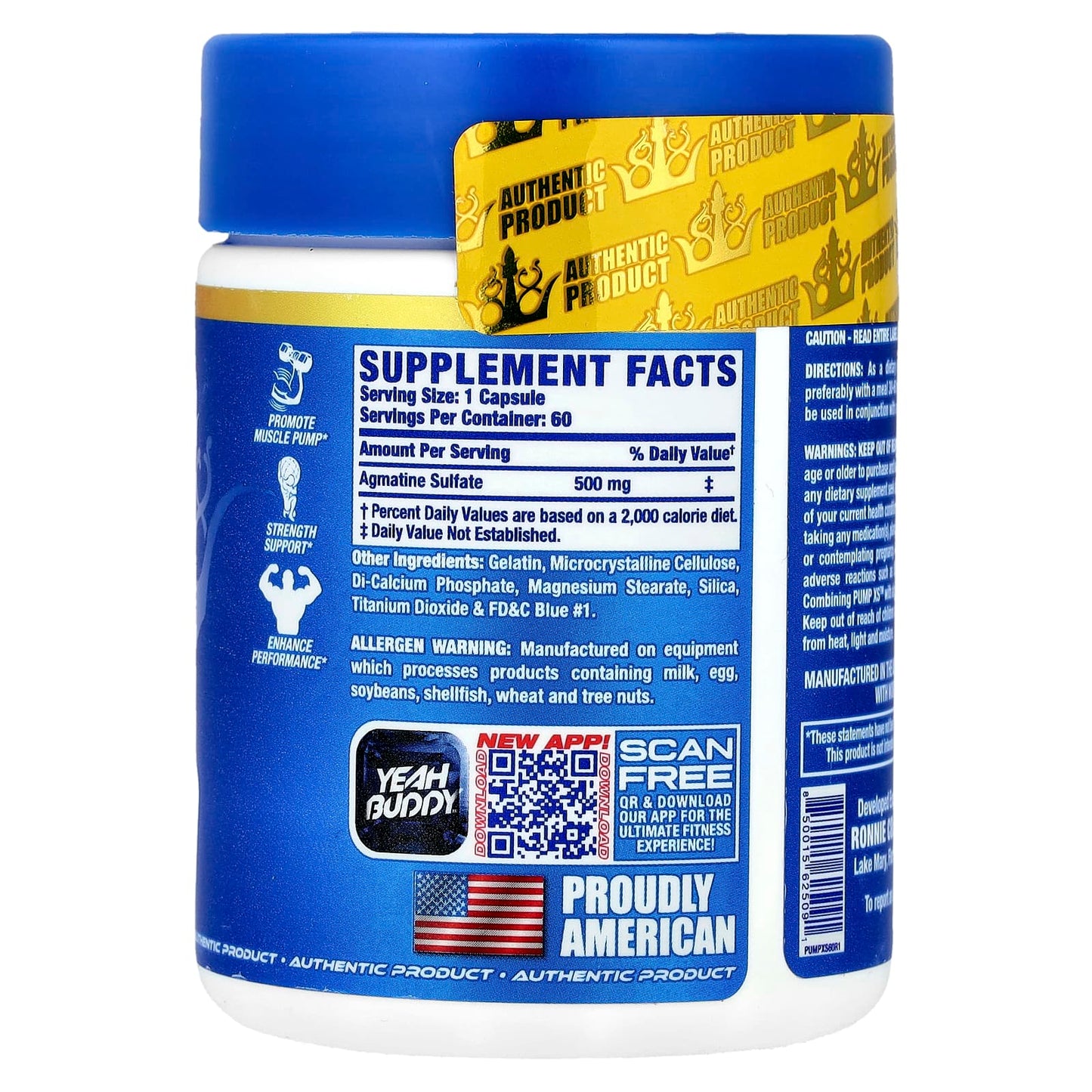 Ronnie Coleman, Vital Edition, Pump XS™, 500 mg, 60 Capsules - Image 2