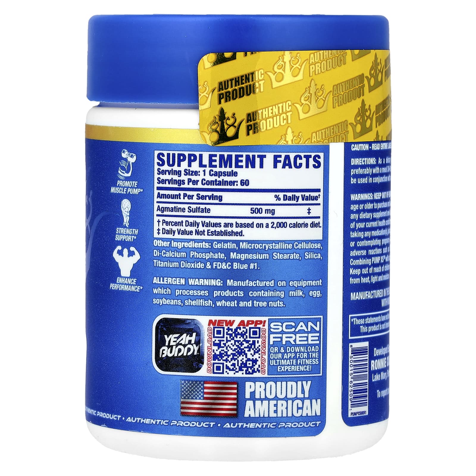 Ronnie Coleman, Vital Edition, Pump XS™, 500 mg, 60 Capsules - Image 2