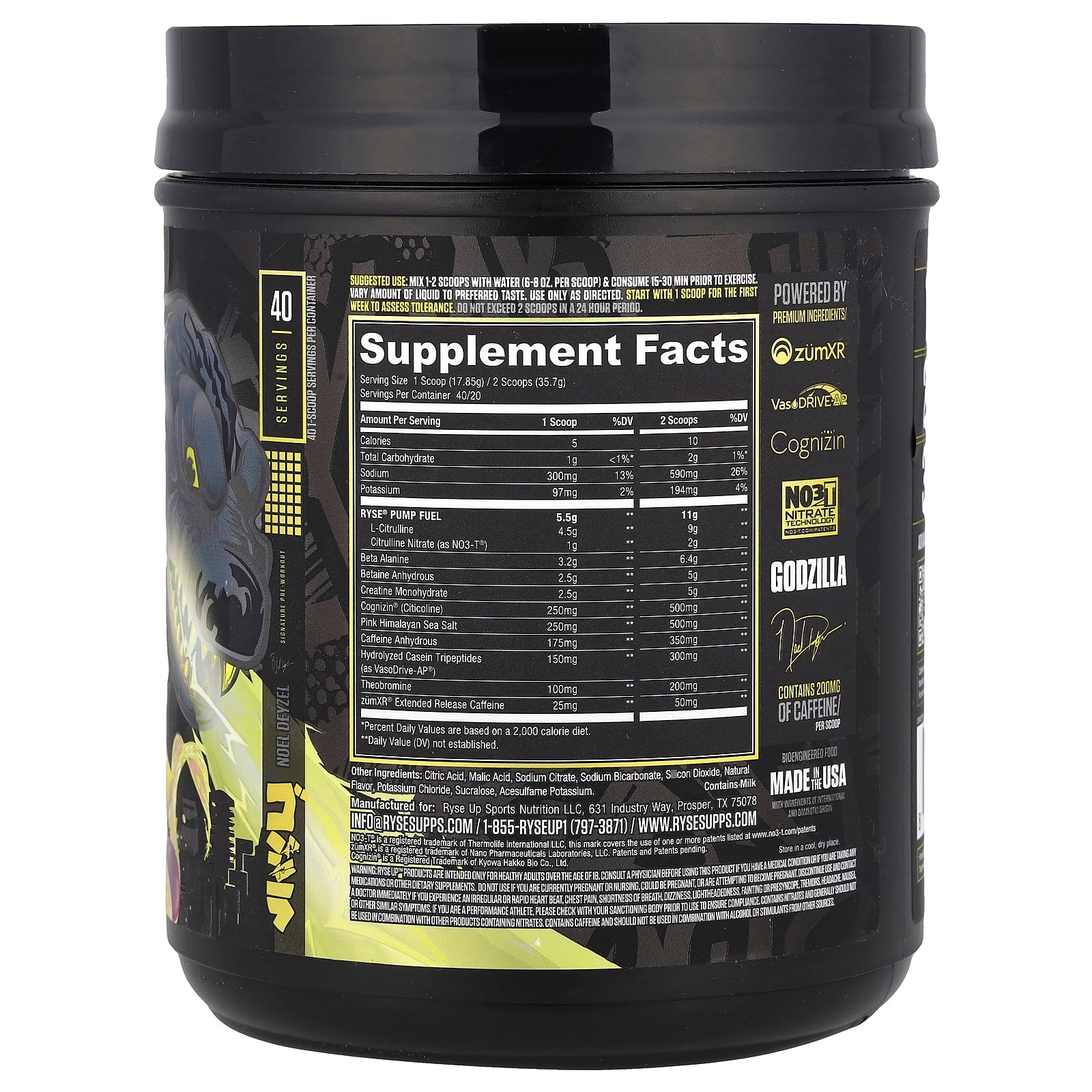 RYSE, Godzilla, Pre-Workout, Passion Pineapple, 1.6 lbs (714 g) - Image 2