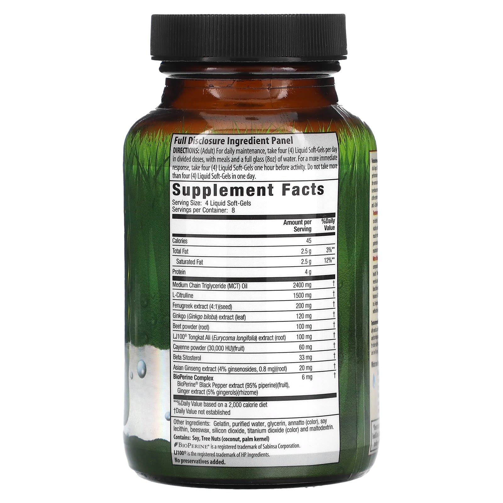 Irwin Naturals Testosterone Boost with Nitric Oxide, Liquid Soft-Gels for Men - Image 2