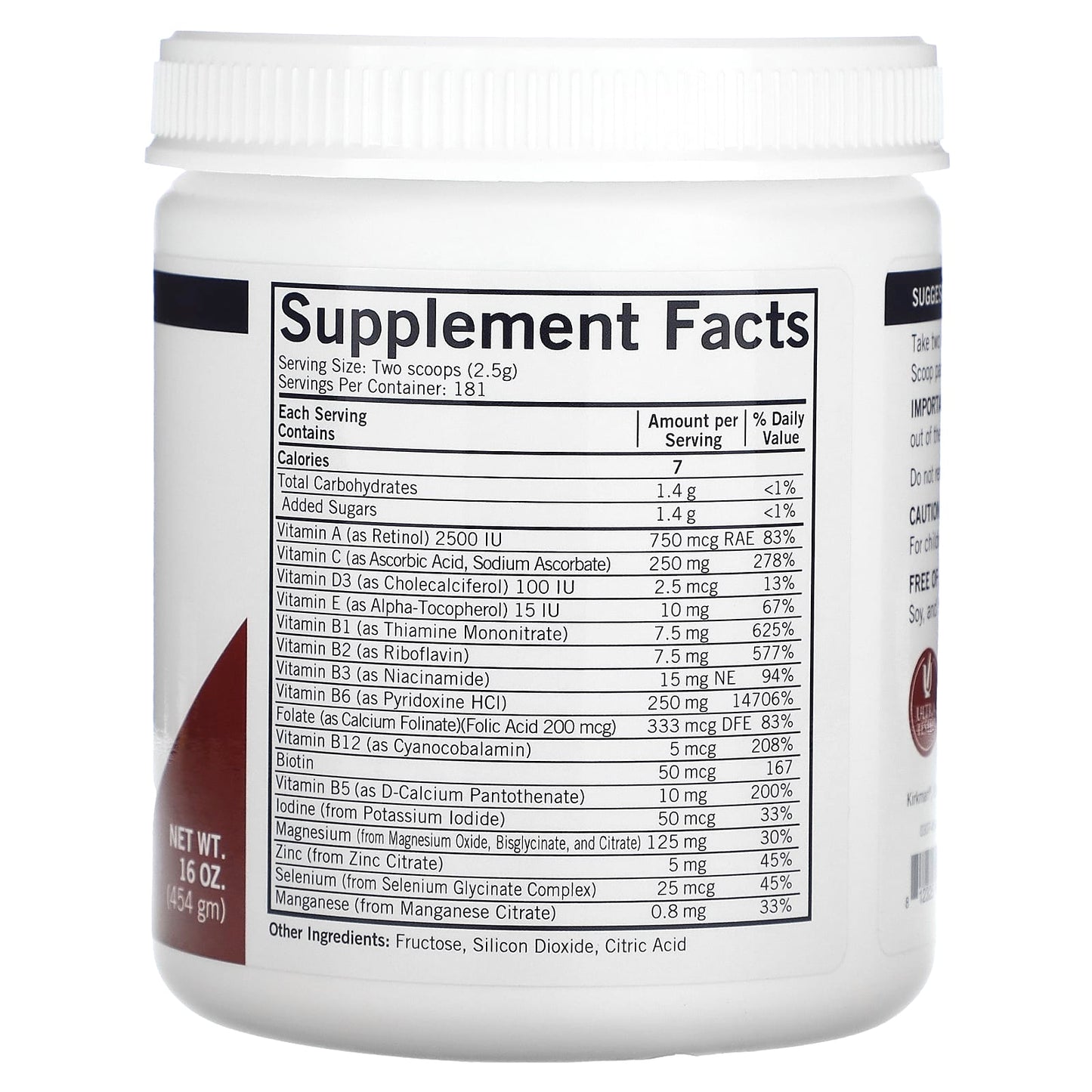 Kirkman Labs, Super Nu-Thera Powder, Unlflavored, 16 oz (454 gm) - Image 2
