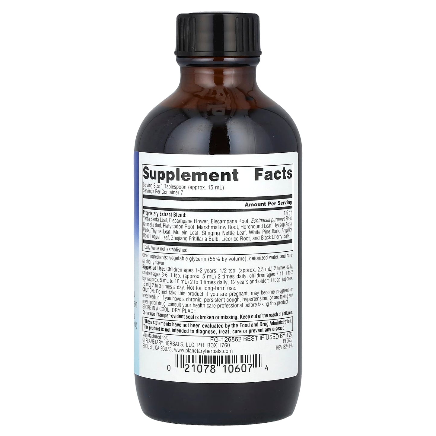 Planetary Herbals, Dr. Tierra's Wild Cherry Bark Syrup For Kids, Wild Cherry, 4 fl oz (118.28 ml) - Image 2