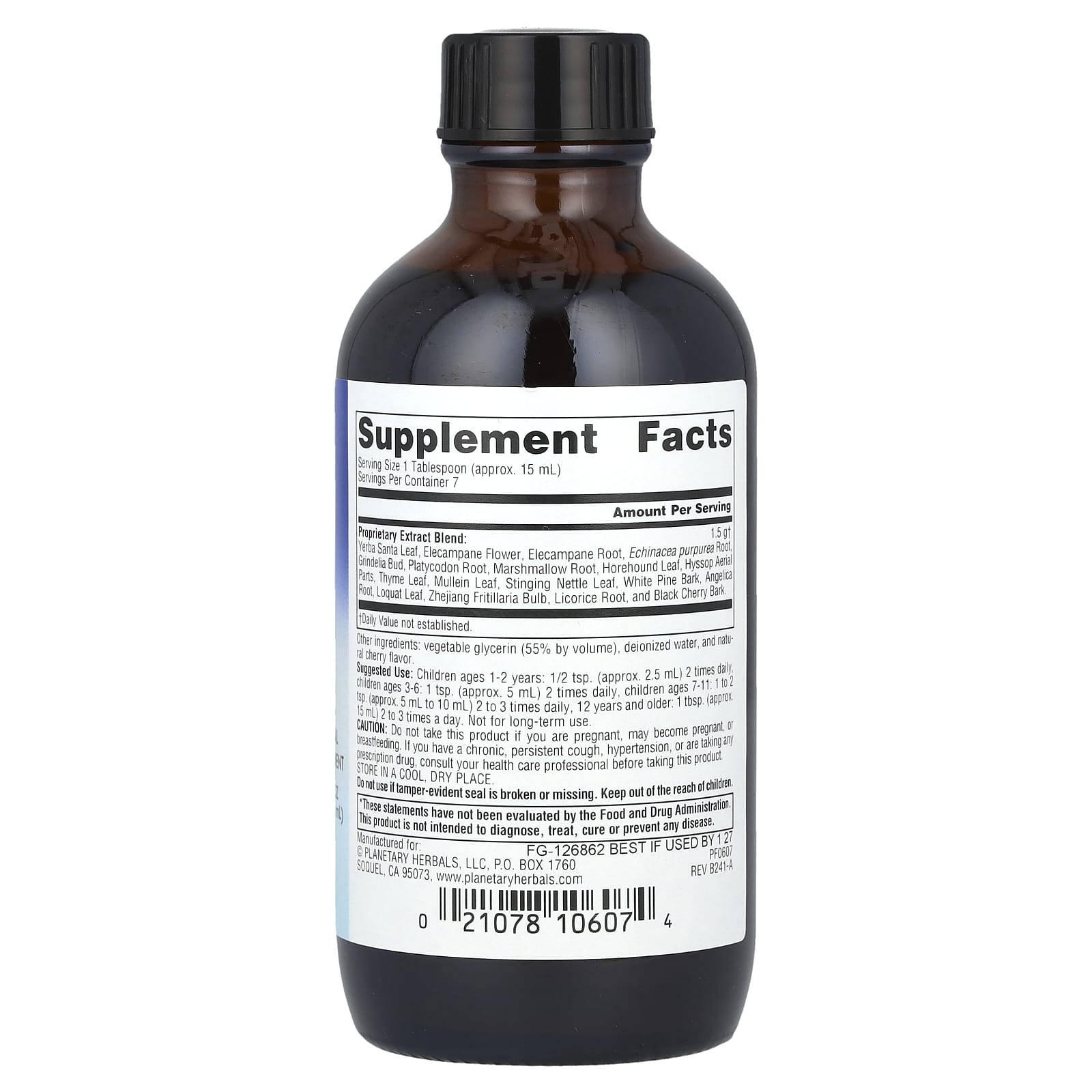 Planetary Herbals, Dr. Tierra's Wild Cherry Bark Syrup For Kids, Wild Cherry, 4 fl oz (118.28 ml) - Image 2