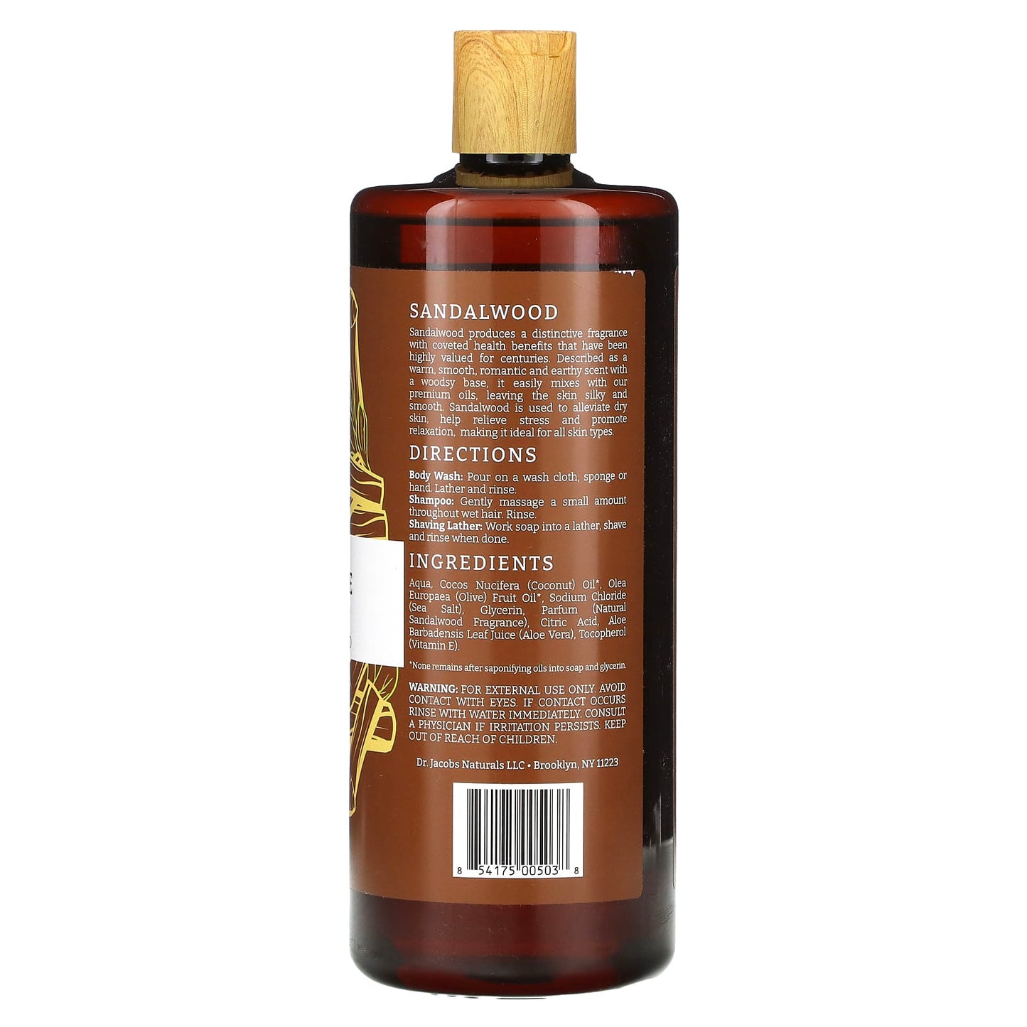 Plant-Based Castile Body Wash by Dr. Jacobs Naturals - Soothing Sandalwood - Image 2