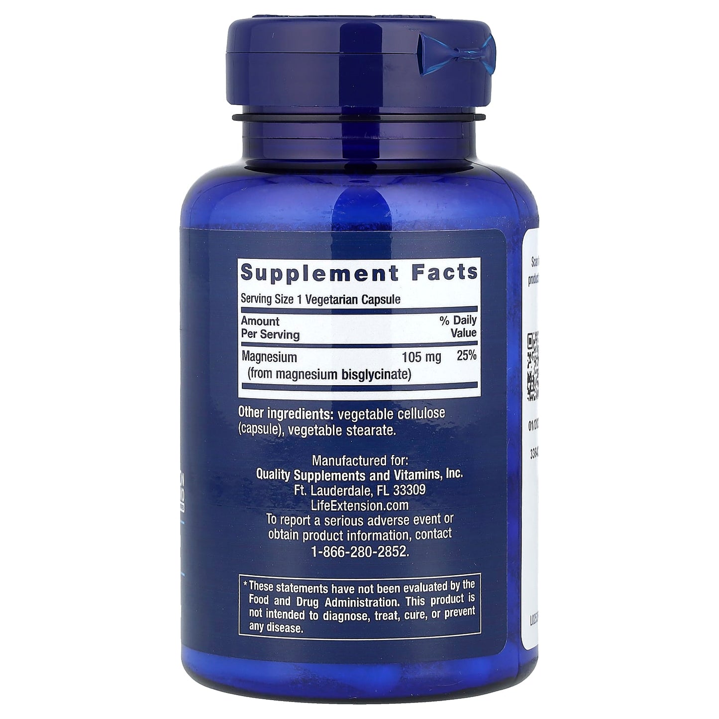 Life Extension, Magnesium Glycinate, 90 Vegetarian Capsules (105 mg per Capsule) - Image 2