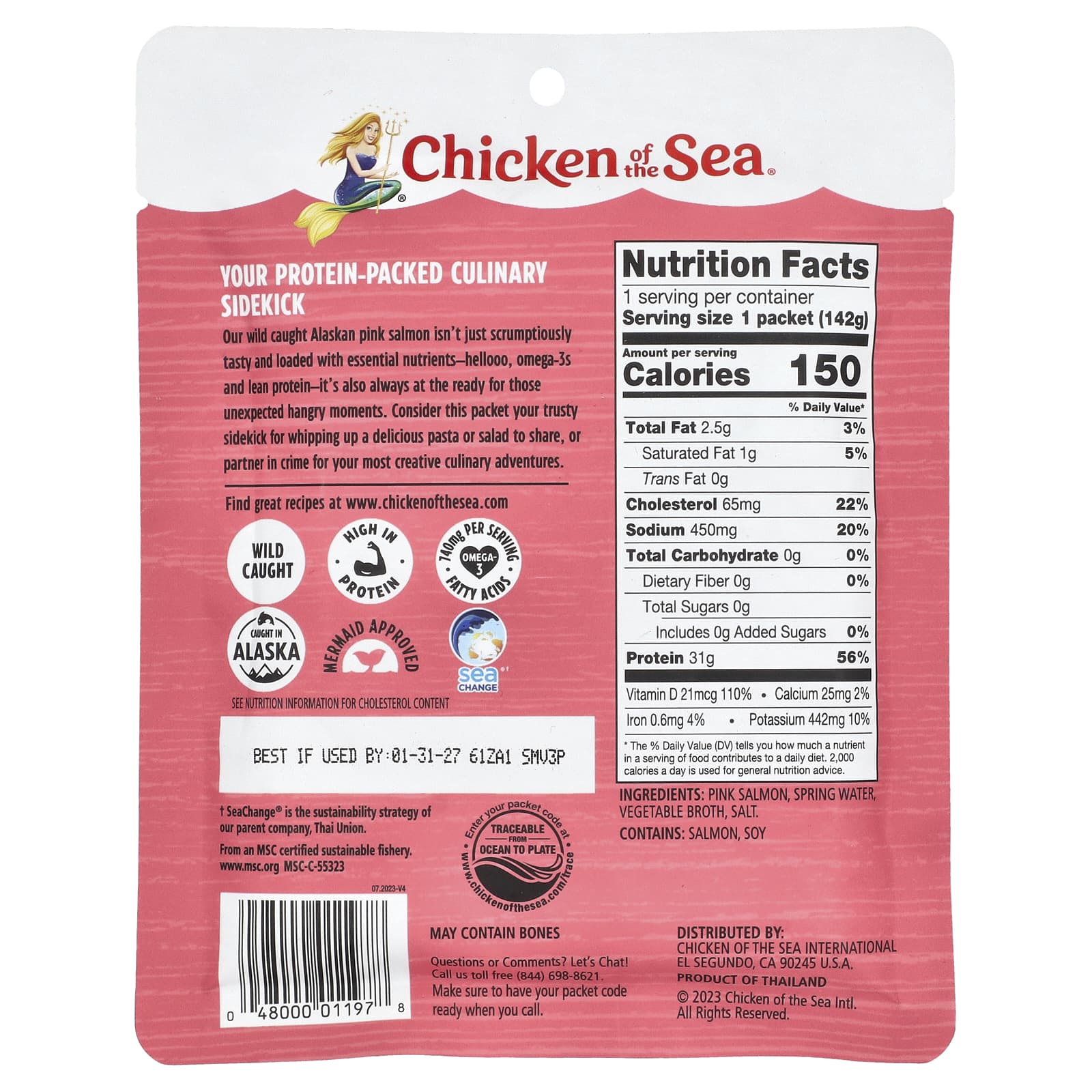 Wild Caught Alaskan Pink Salmon by Chicken of the Sea, 5 oz (142g) - Image 2