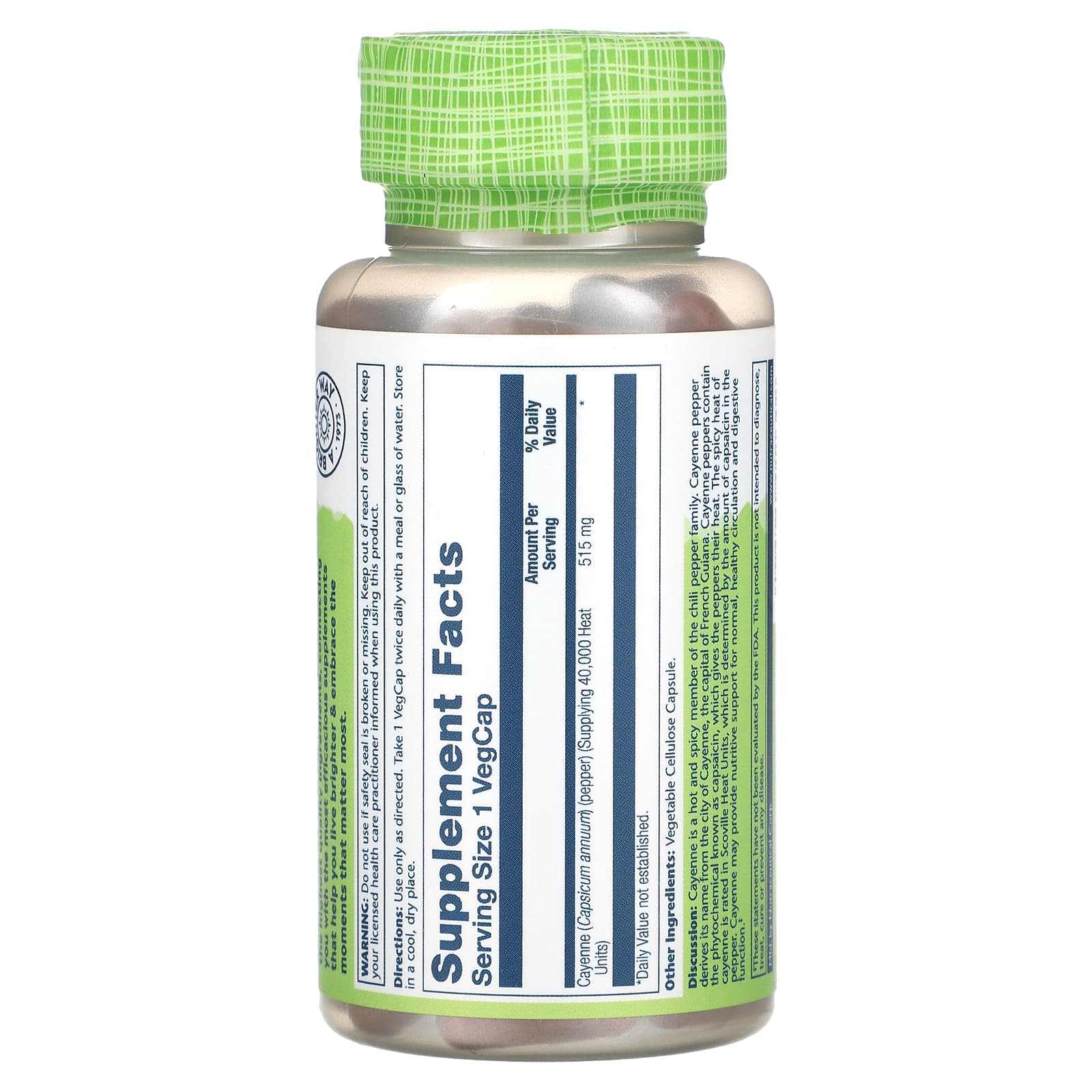 Solaray, True Herbs, Cayenne, 515 mg, 100 VegCaps - Image 2