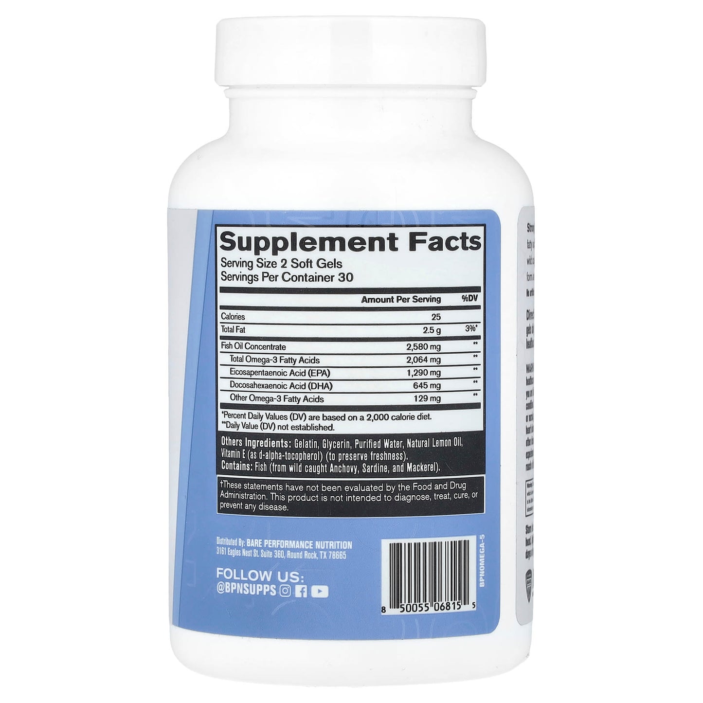 BPN Strong Omega 3 Supplement, 60 Softgels (1,290 mg) - Image 2