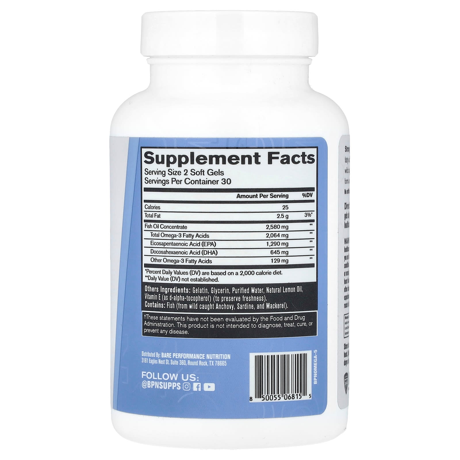BPN Strong Omega 3 Supplement, 60 Softgels (1,290 mg) - Image 2