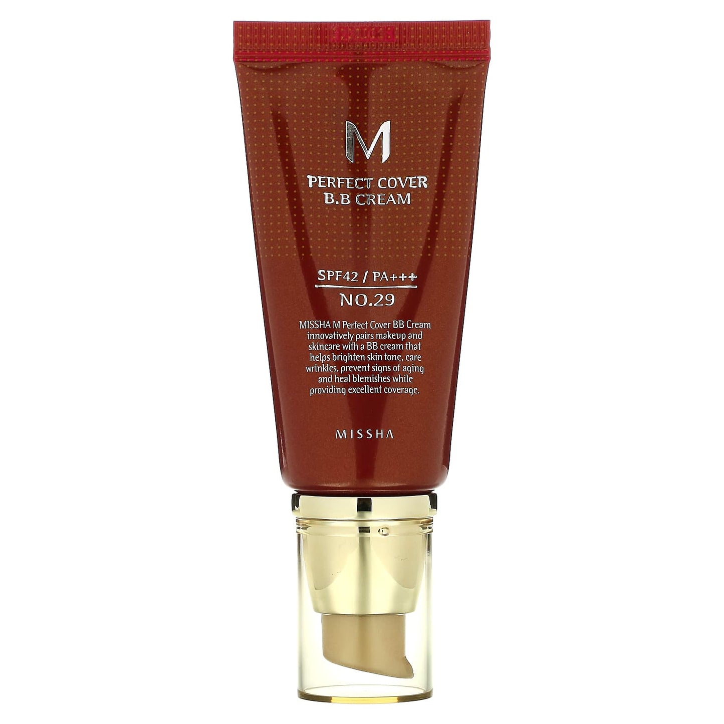 Missha, M Perfect Cover B.B Cream, SPF 42 PA+++, No. 29 Caramel Beige, 1.7 fl oz (50 ml) - Image 1