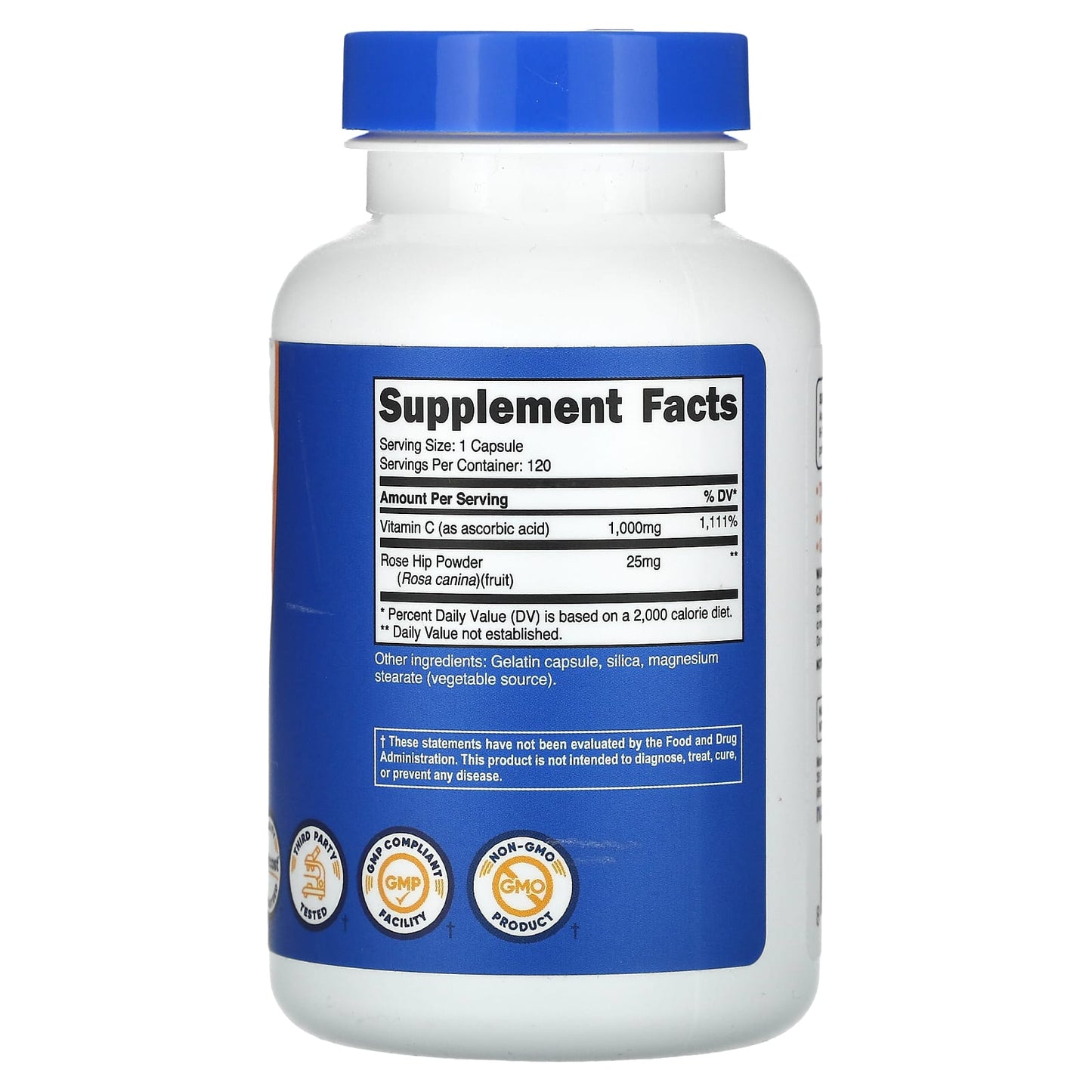 Nutricost, Vitamin C With Rose Hips, 1,000 mg, 120 Capsules - Image 2