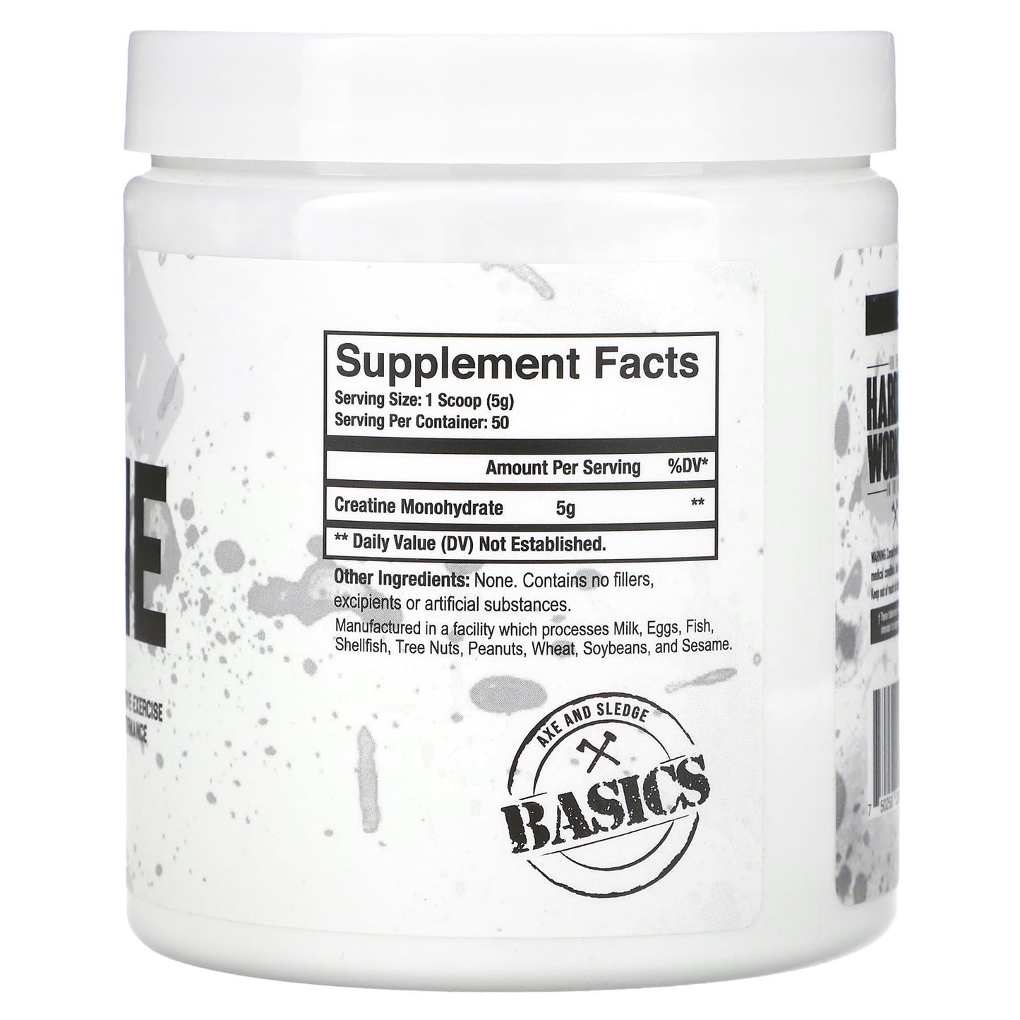 Axe & Sledge Unflavored Creatine Monohydrate Powder - 250g (8.82 oz) - Image 2