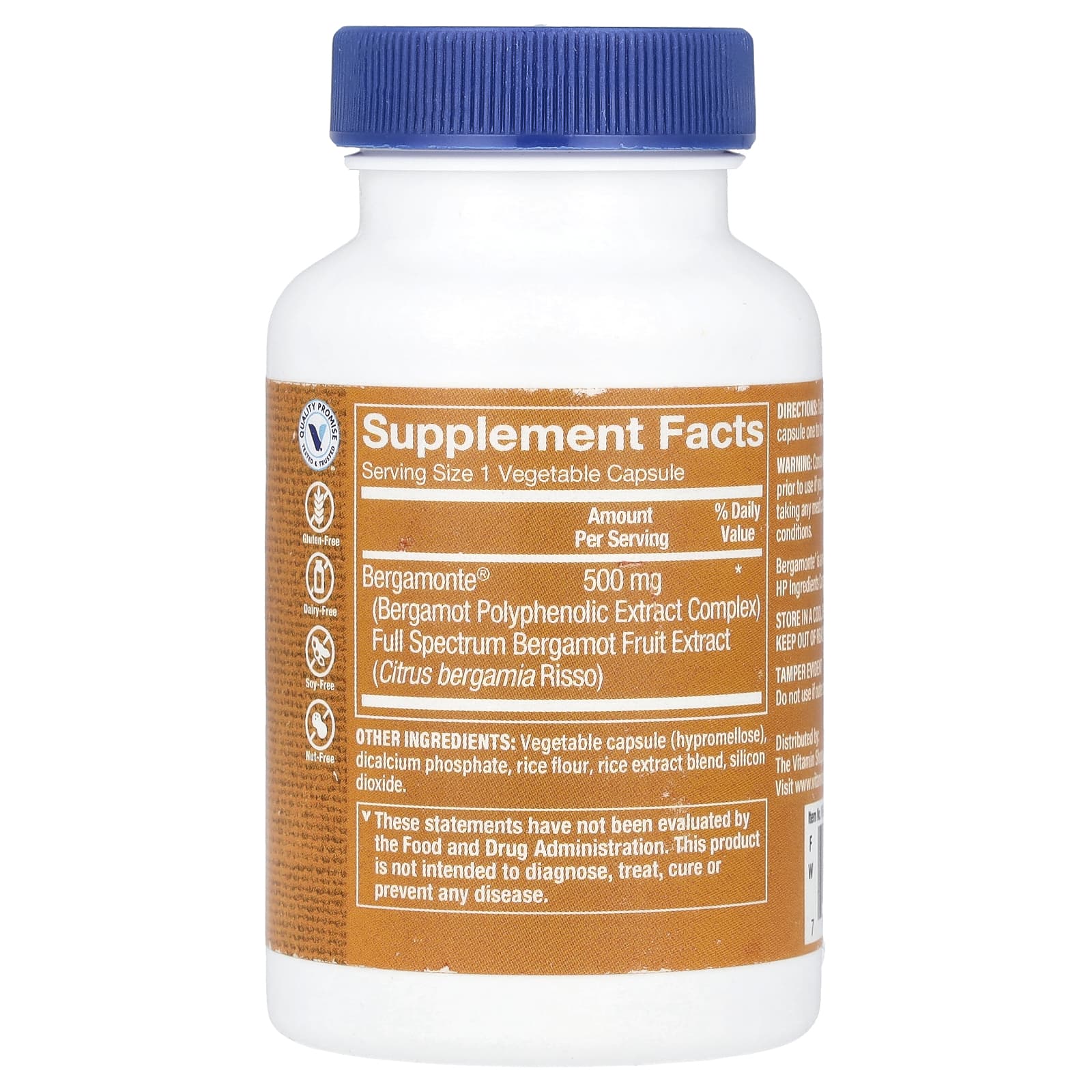 The Vitamin Shoppe, Citrus Bergamot, 500 mg, 60 Vegetable Capsules - Image 2