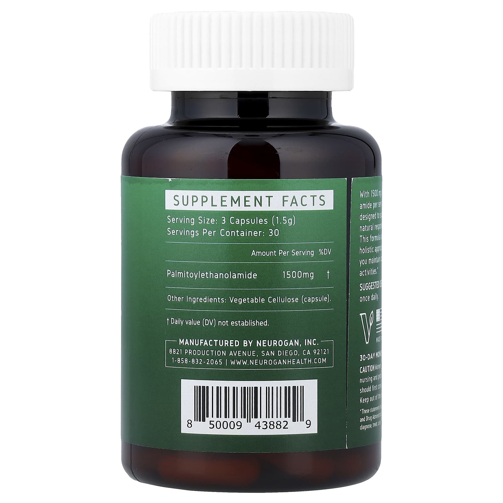 Neurogan Health, Pea Pro, 90 Capsules (500 mg per Capsule) - Image 2