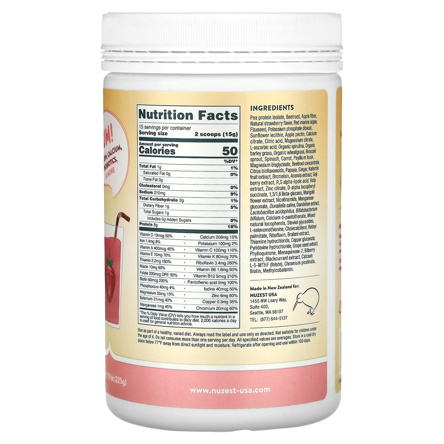 Nuzest, Kids Good Stuff, Multinutrient Drink Mix, Wild Strawberry, 7.9 oz (225 g) - Image 2