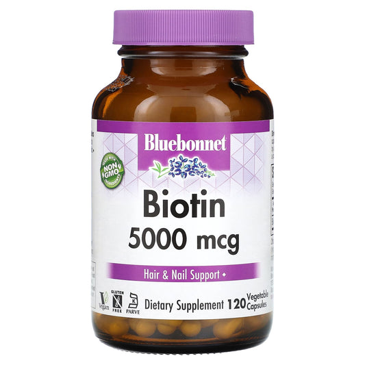 Biotin 5000 mcg Hair & Nail Support Supplement - Image 1
